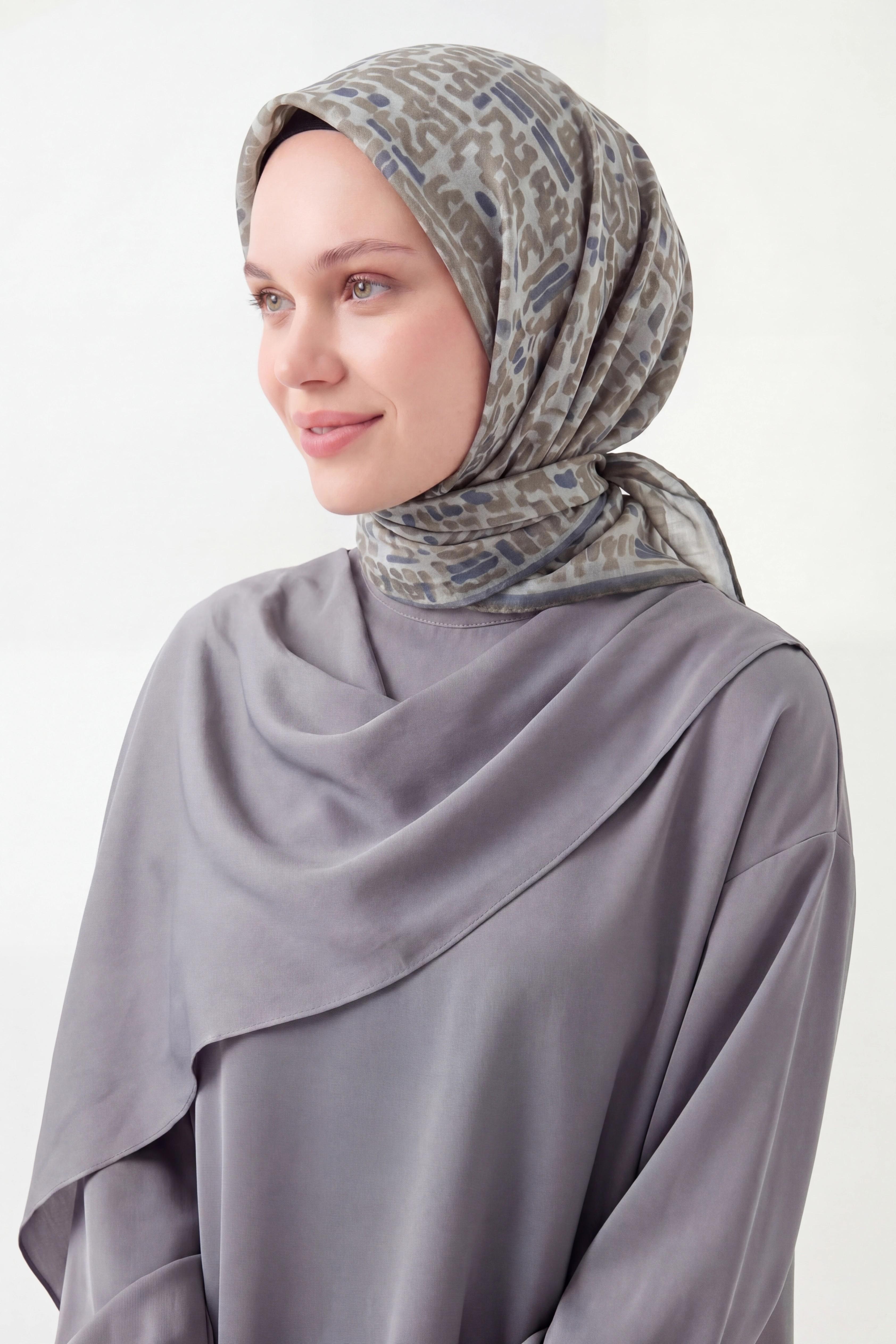 Soft Eşarp Soyut Küf Yeşili