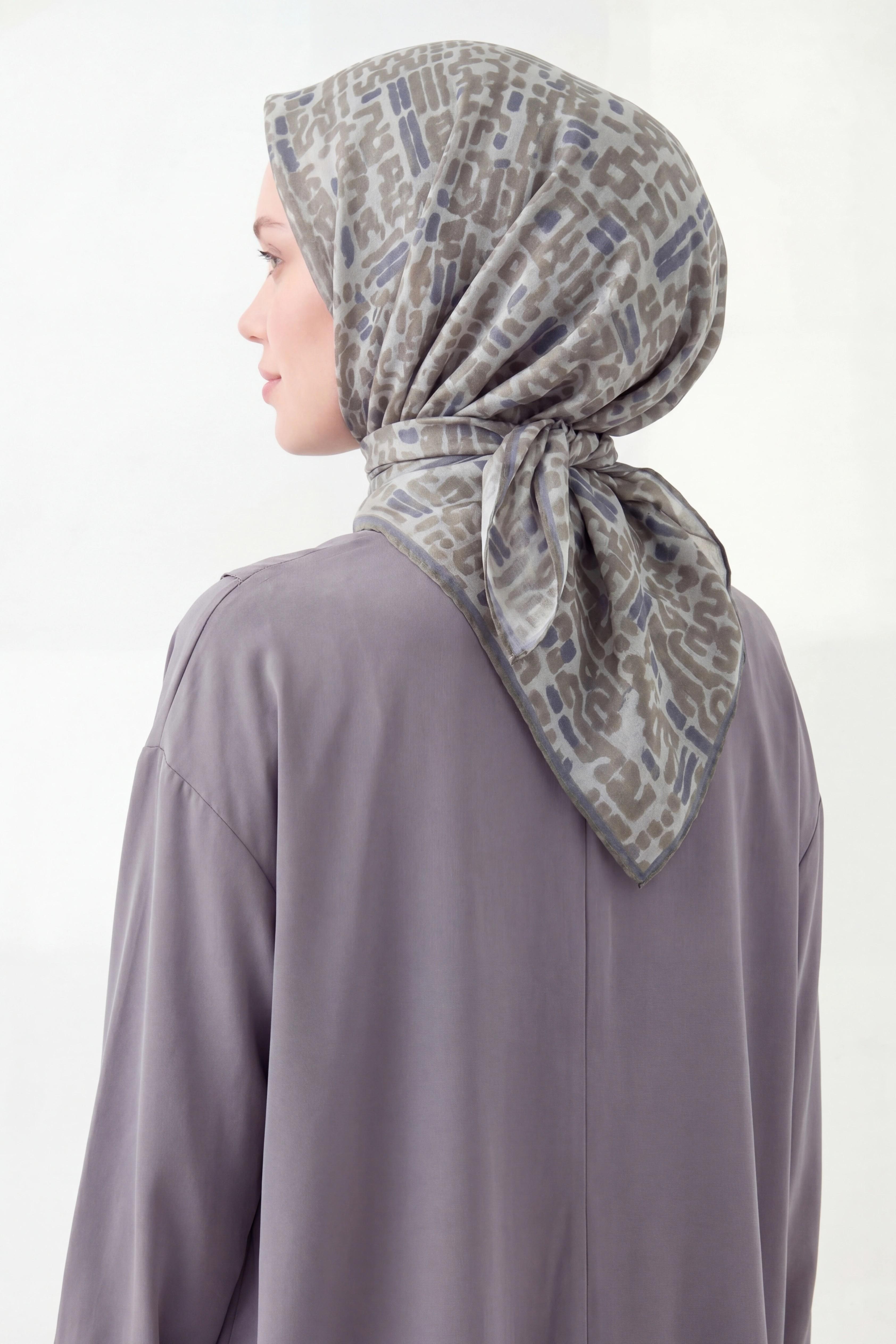 Soft Eşarp Soyut Küf Yeşili