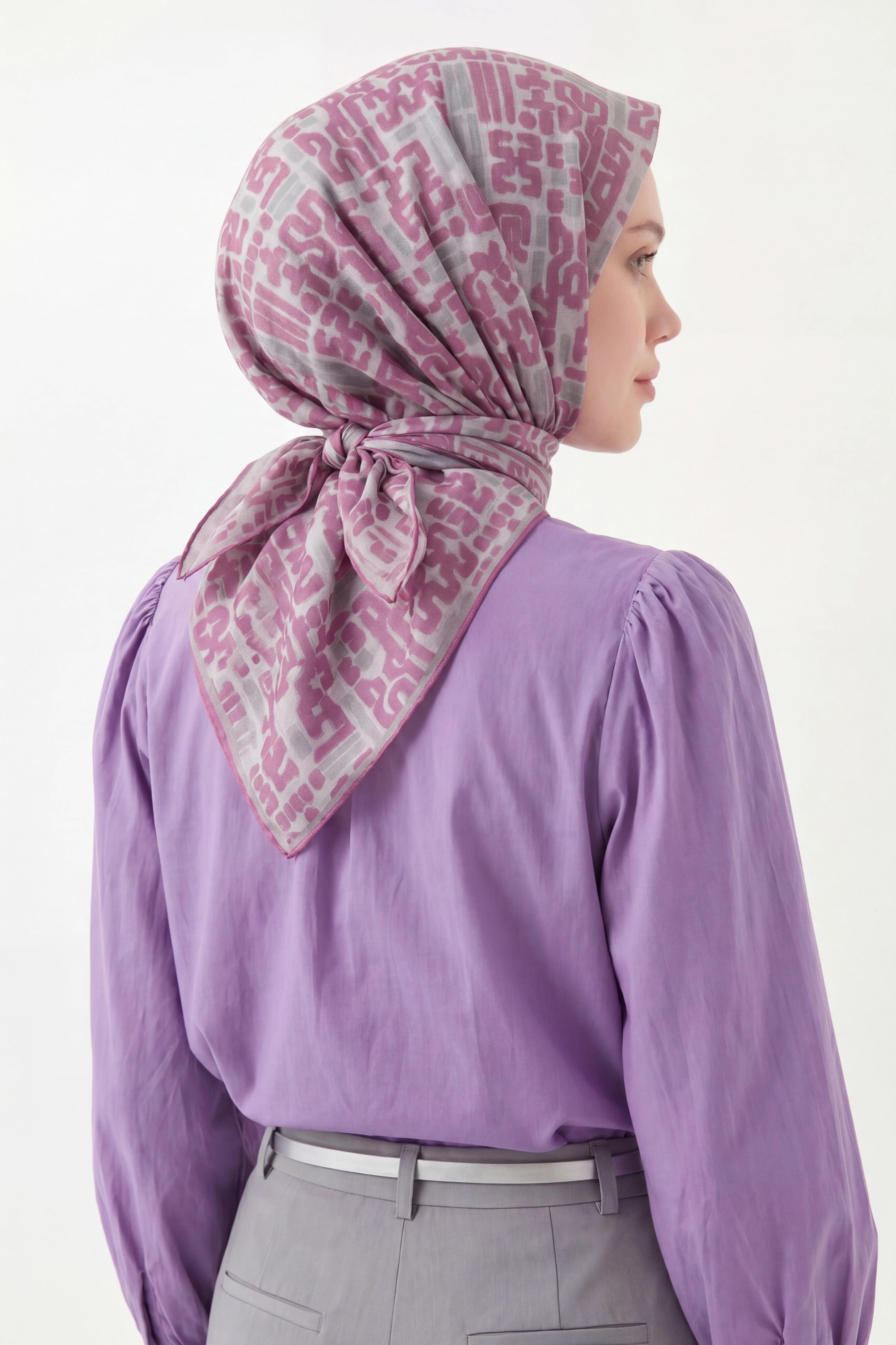 Soft Eşarp Soyut Pembe