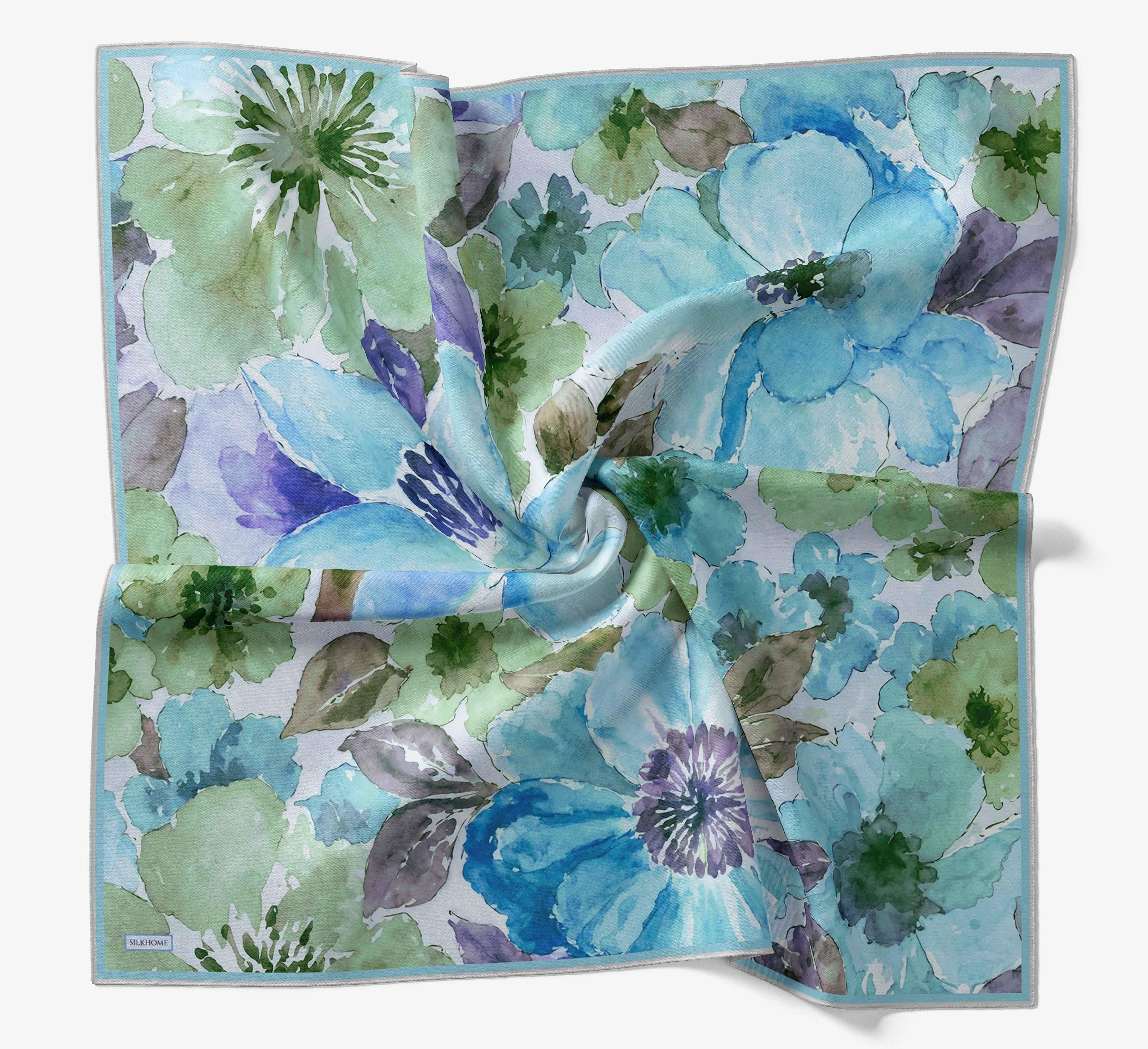 Soft Eşarp Suluboya Gök Mavi 90x90