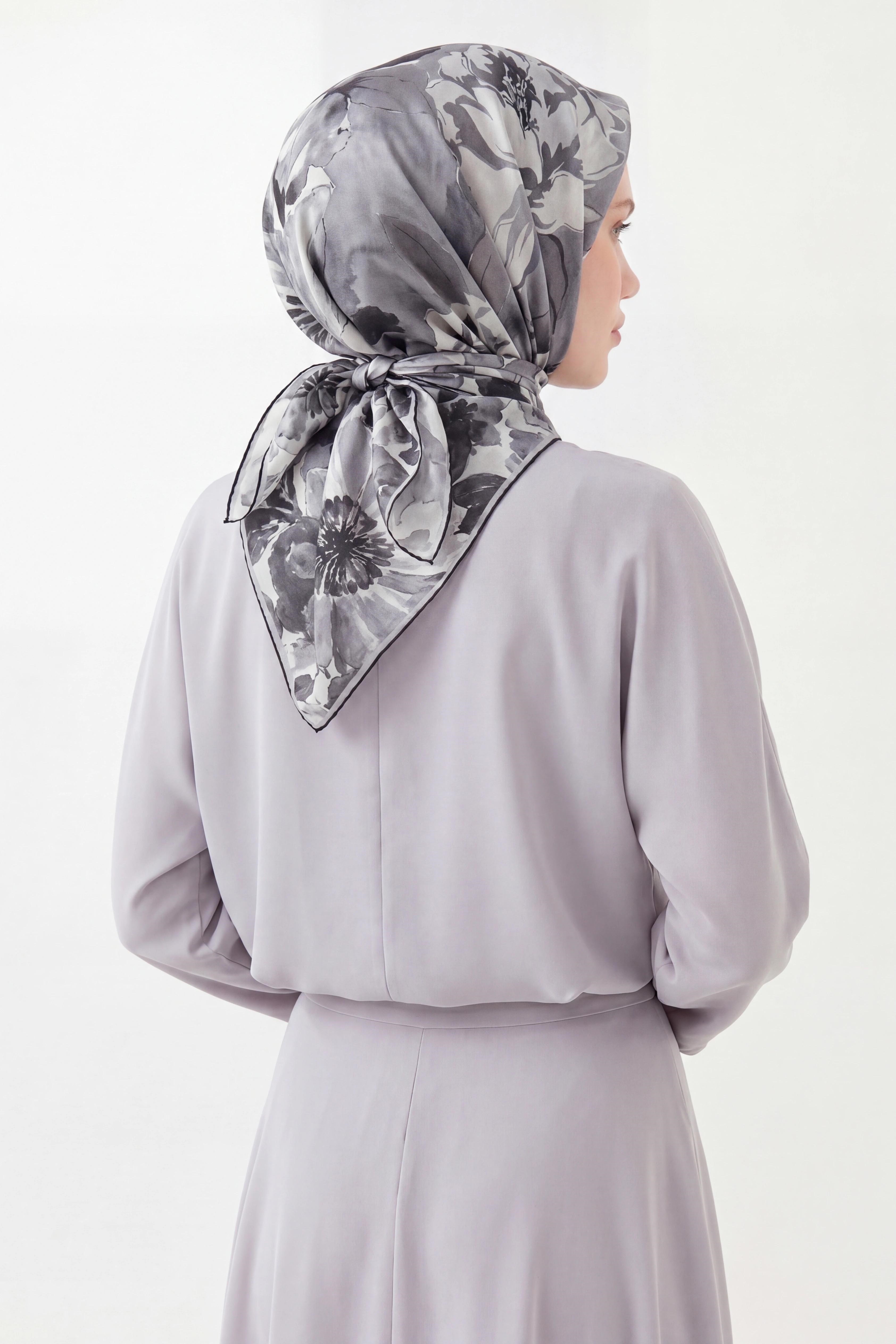 Soft Eşarp Suluboya Gri 90x90