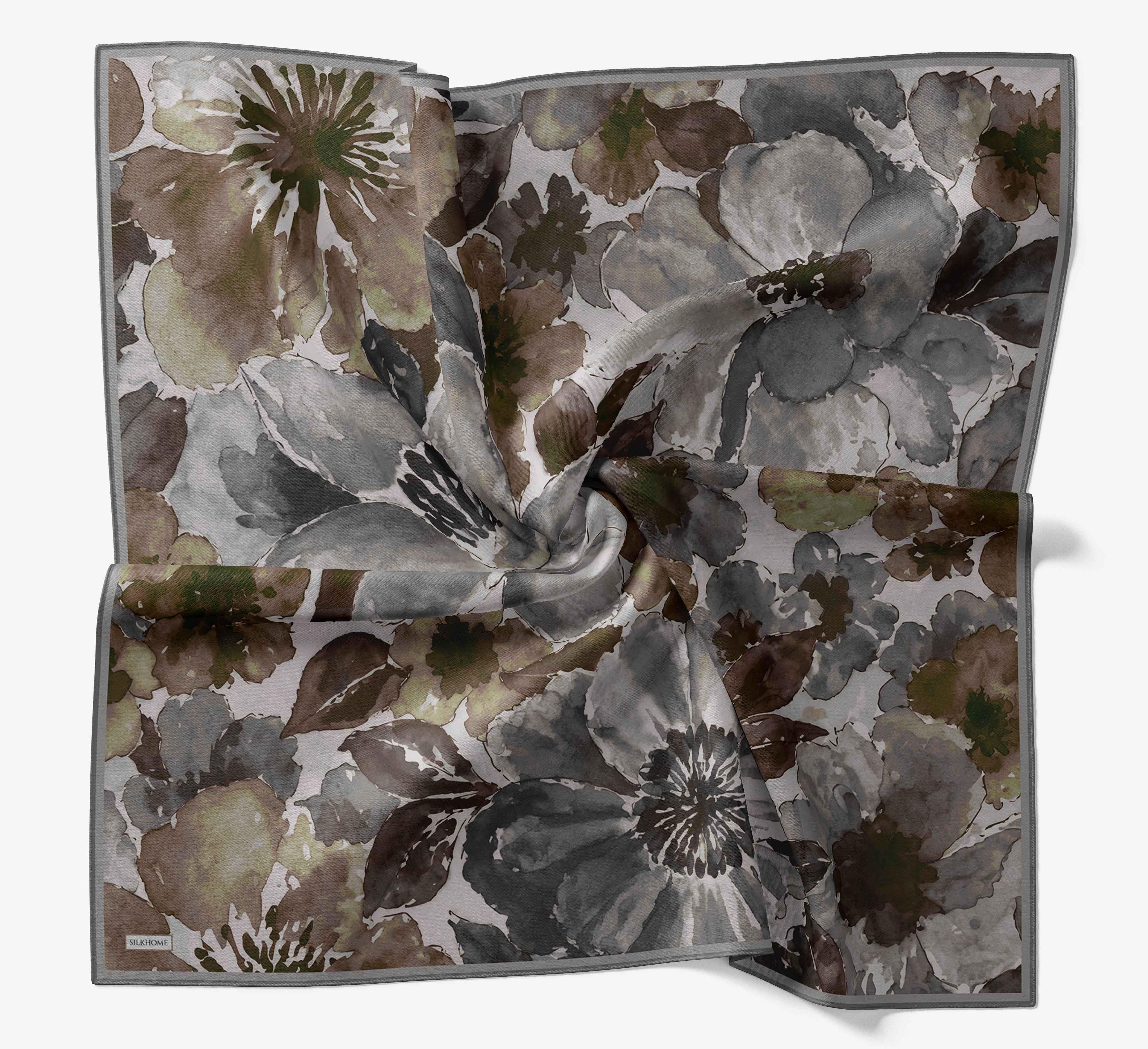 Soft Eşarp Suluboya Koyu Gri 90x90