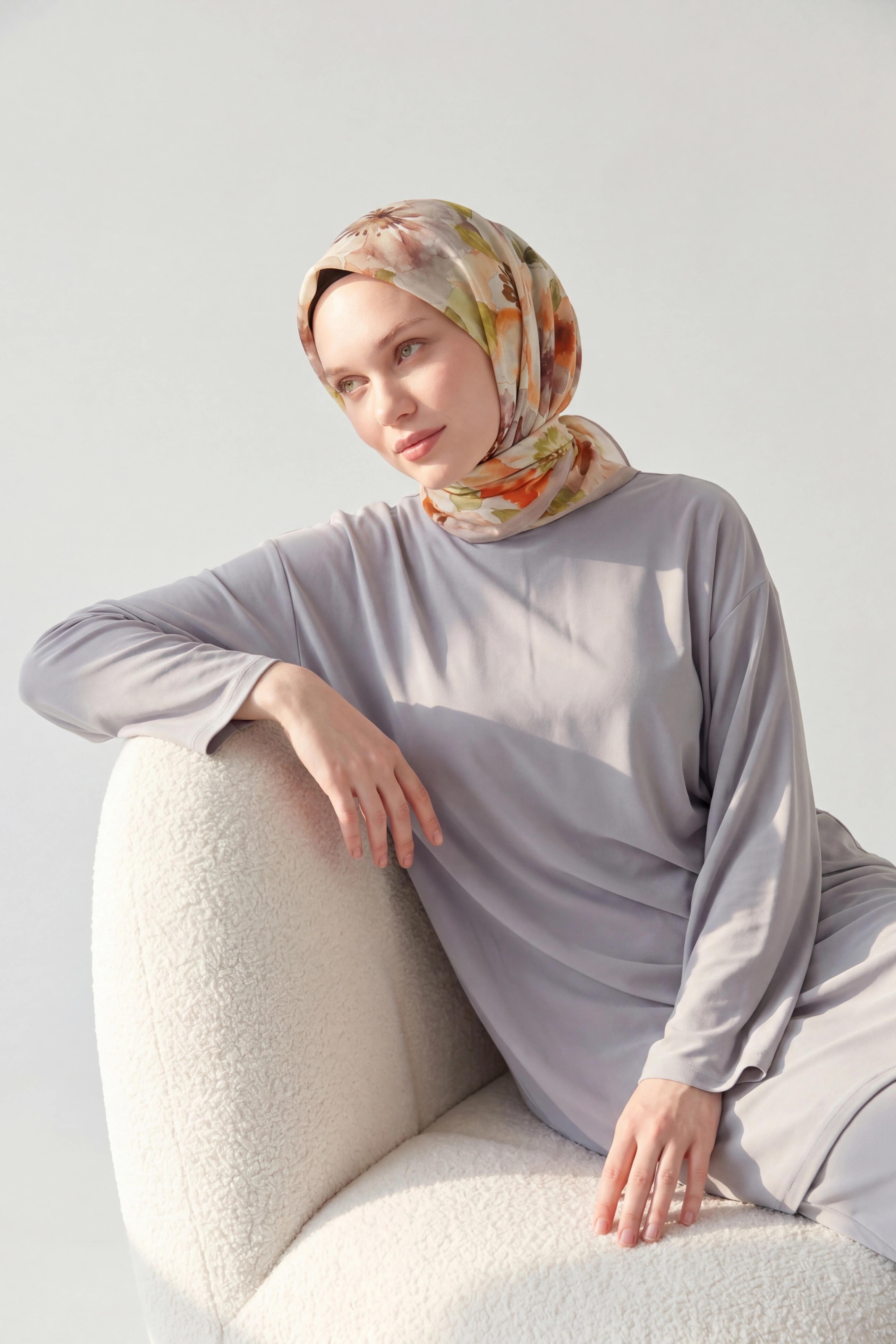 Soft Eşarp Suluboya Koyu Turuncu 90x90