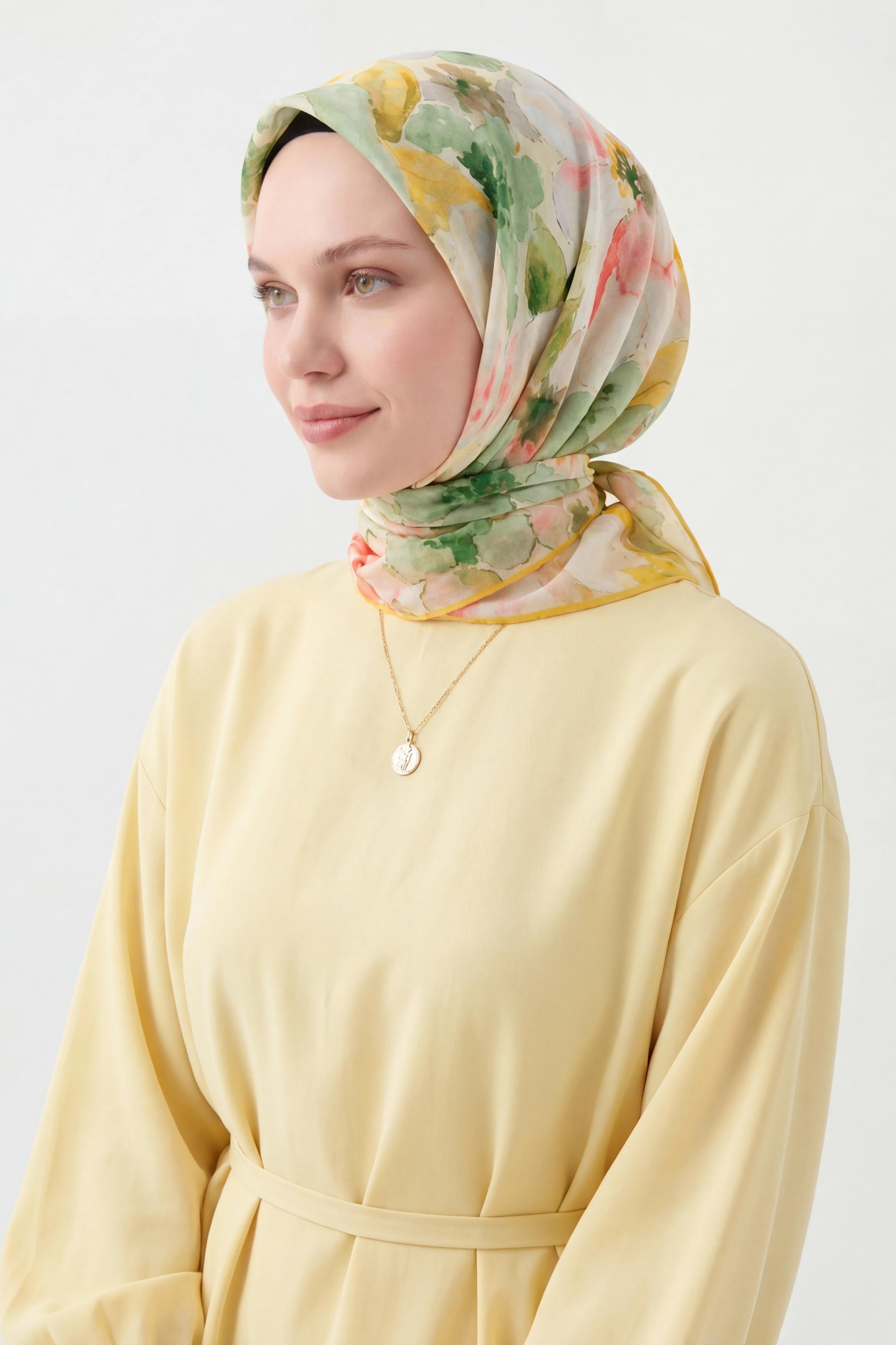 Soft Eşarp Suluboya Krem 90x90