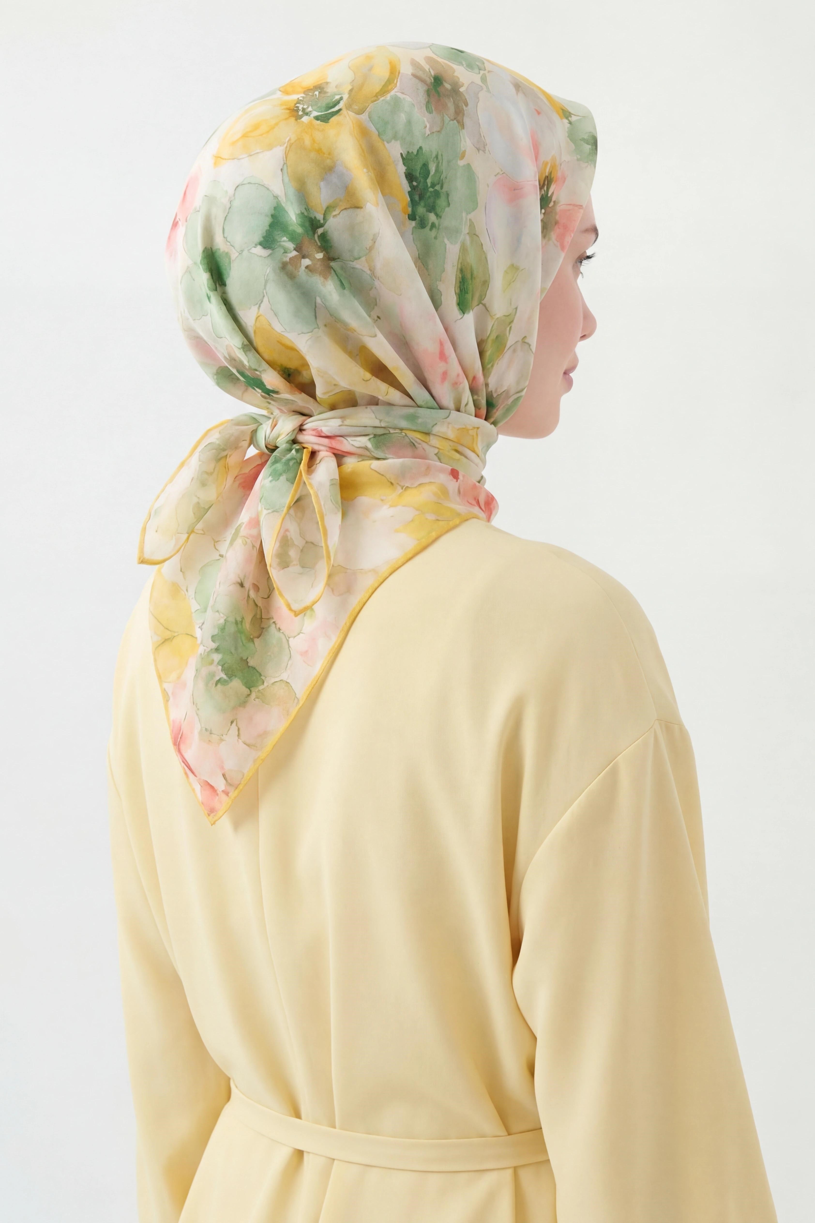 Soft Eşarp Suluboya Krem 90x90