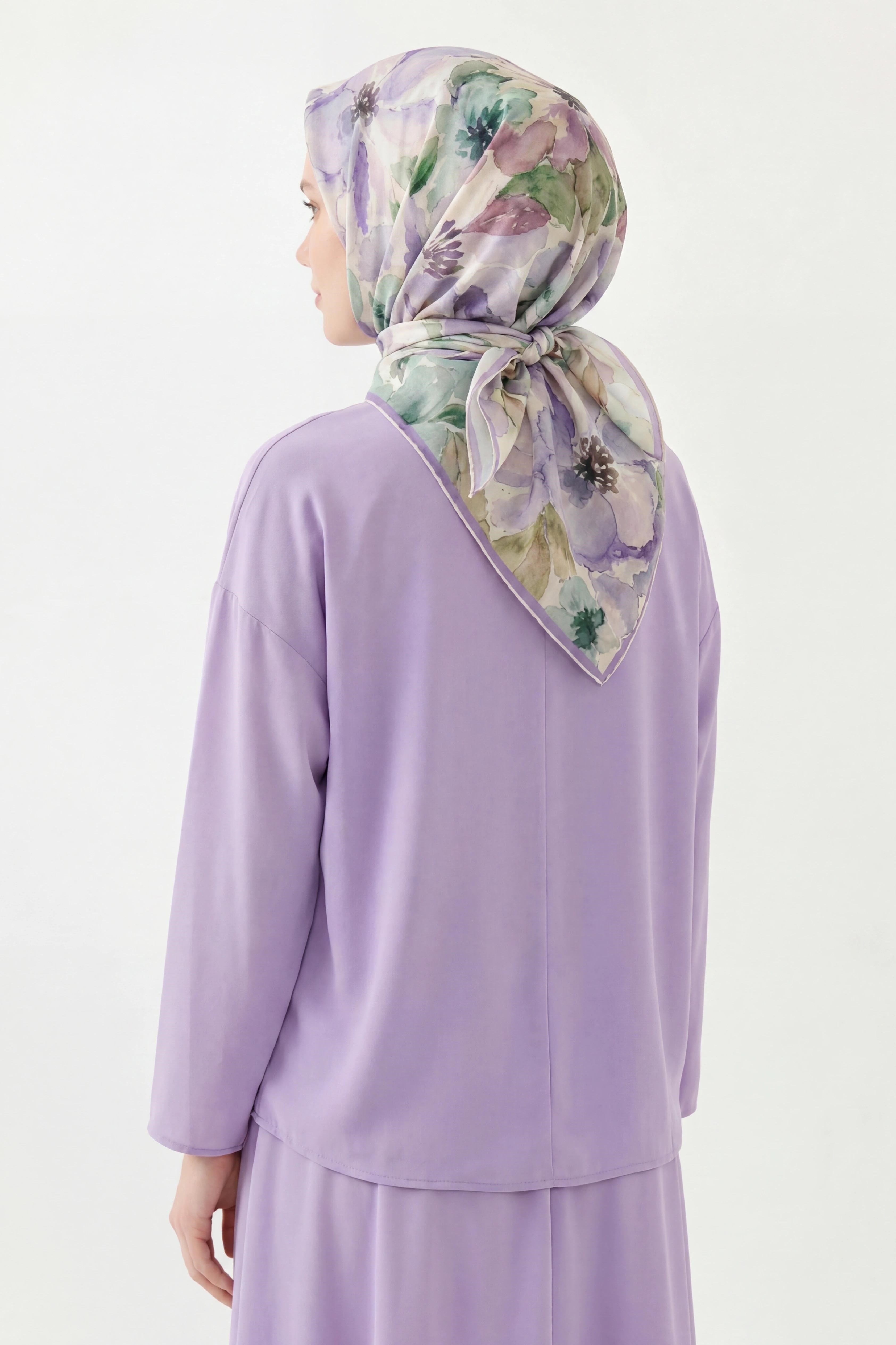 Soft Eşarp Suluboya Lila 90x90