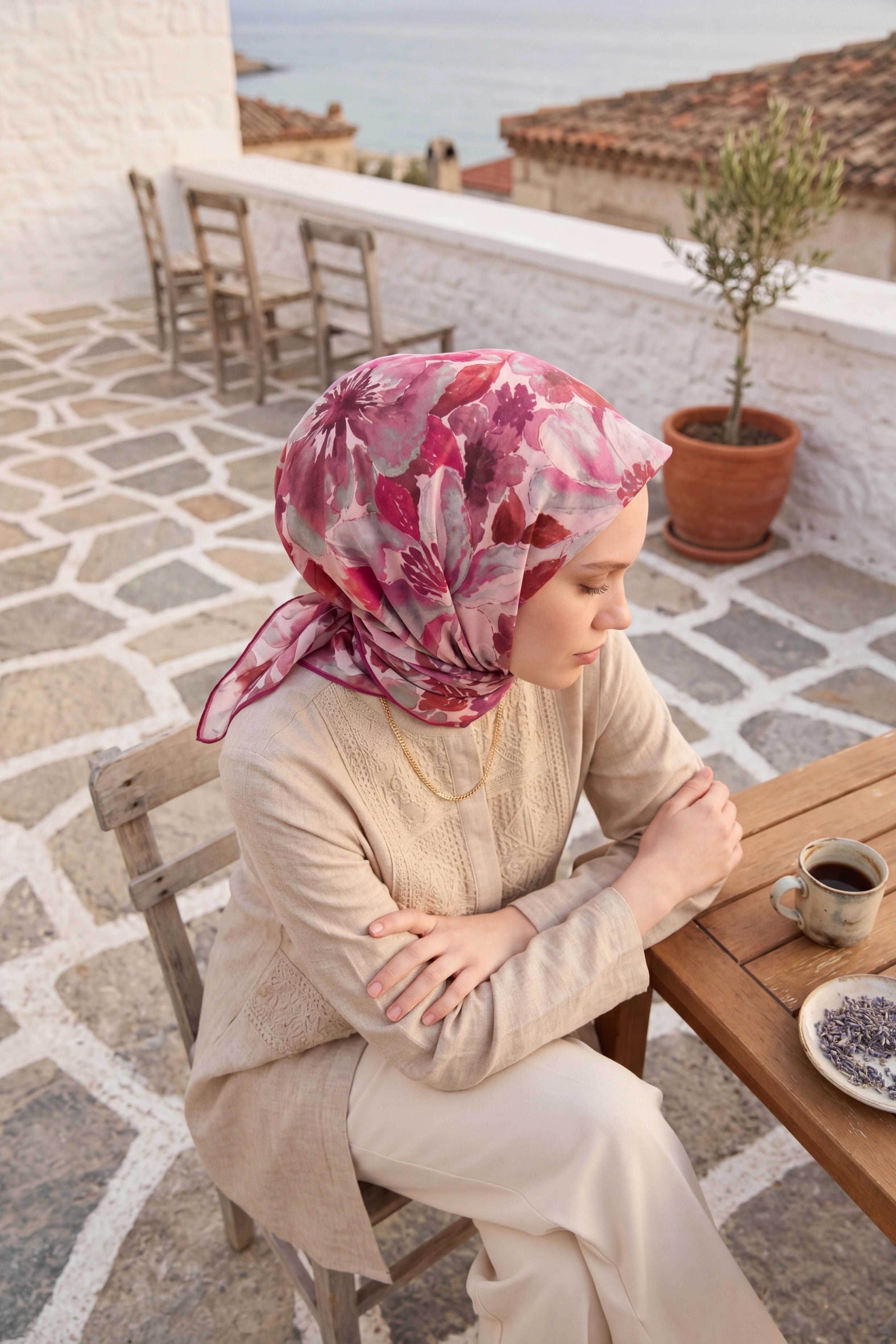 Soft Eşarp Suluboya Mor 90x90