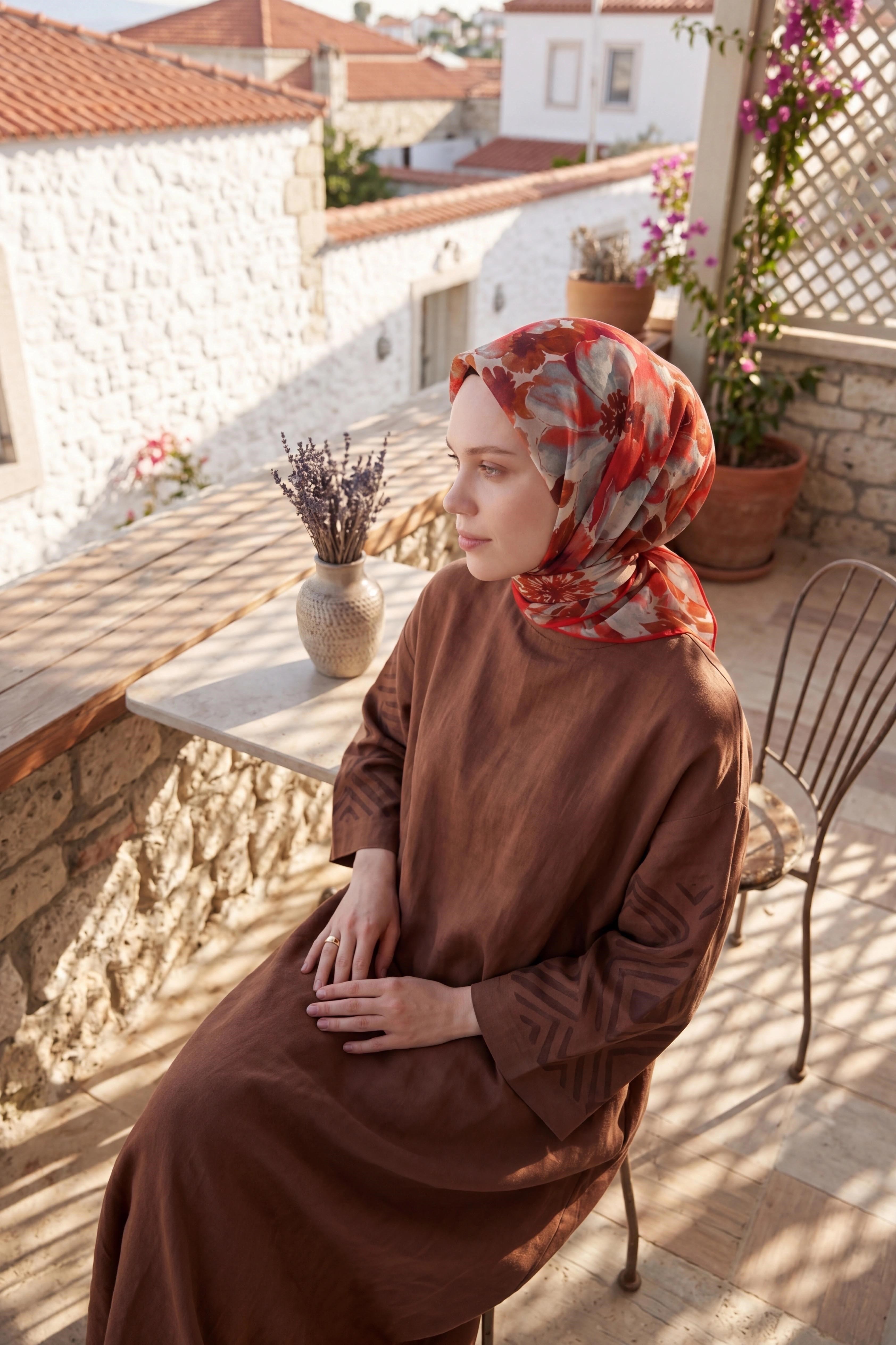 Soft Eşarp Suluboya Parlak Kırmızı 90x90