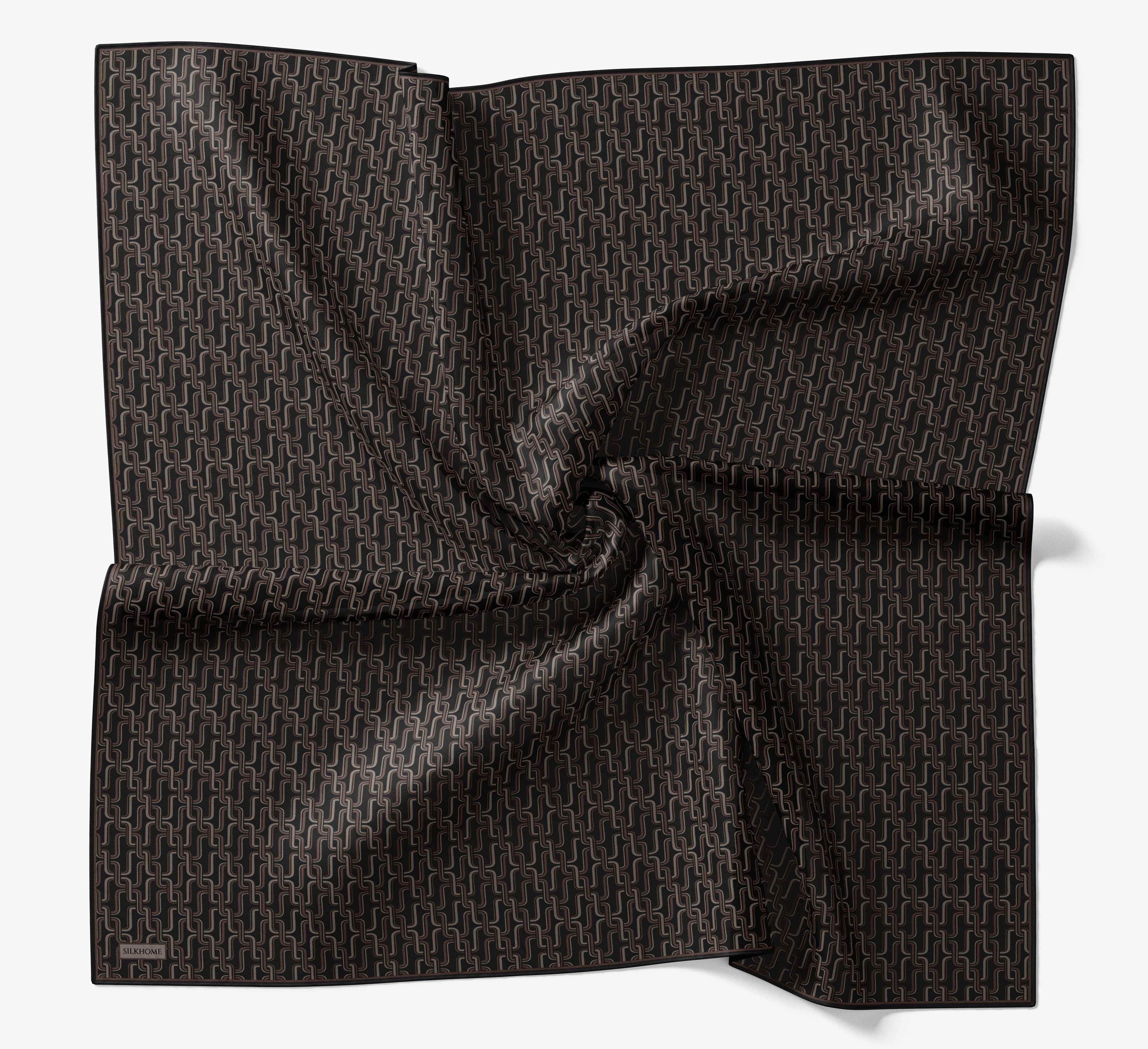 Soft Eşarp Zincir Desen Acı Kahve 90x90