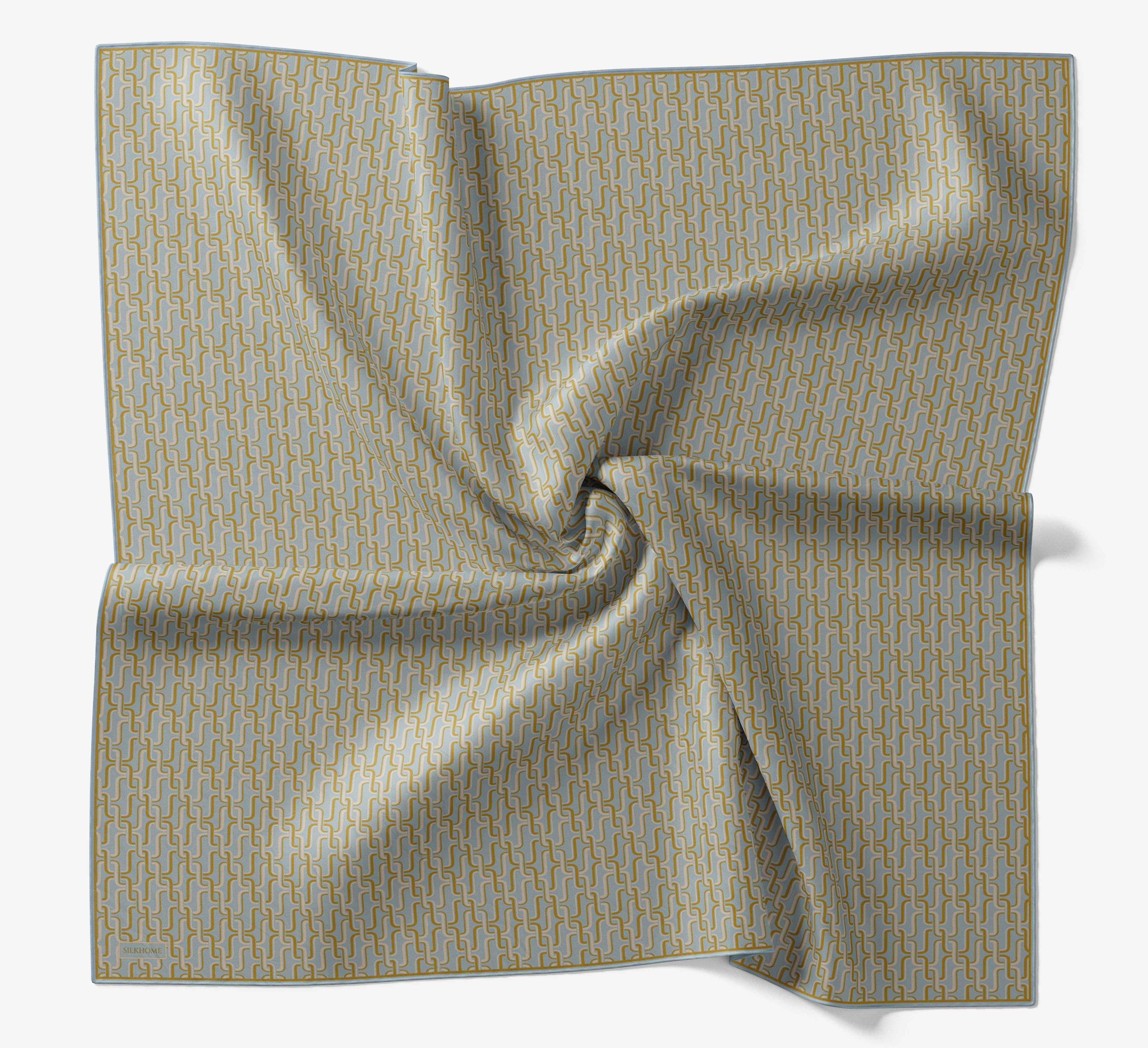 Soft Eşarp Zincir Desen Bebe Mavisi 90x90