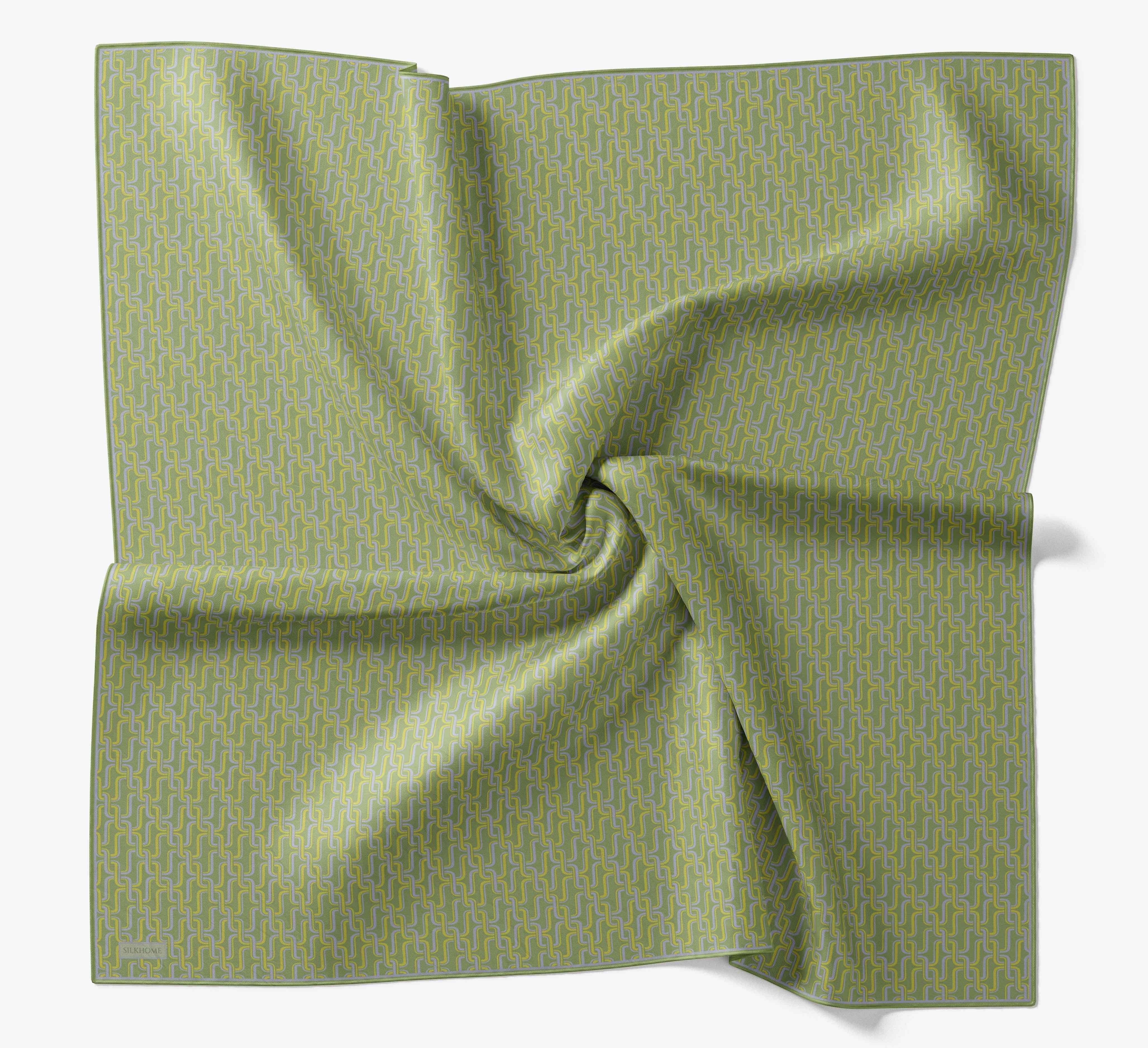 Soft Eşarp Zincir Desen Fıstık Yeşili 90x90