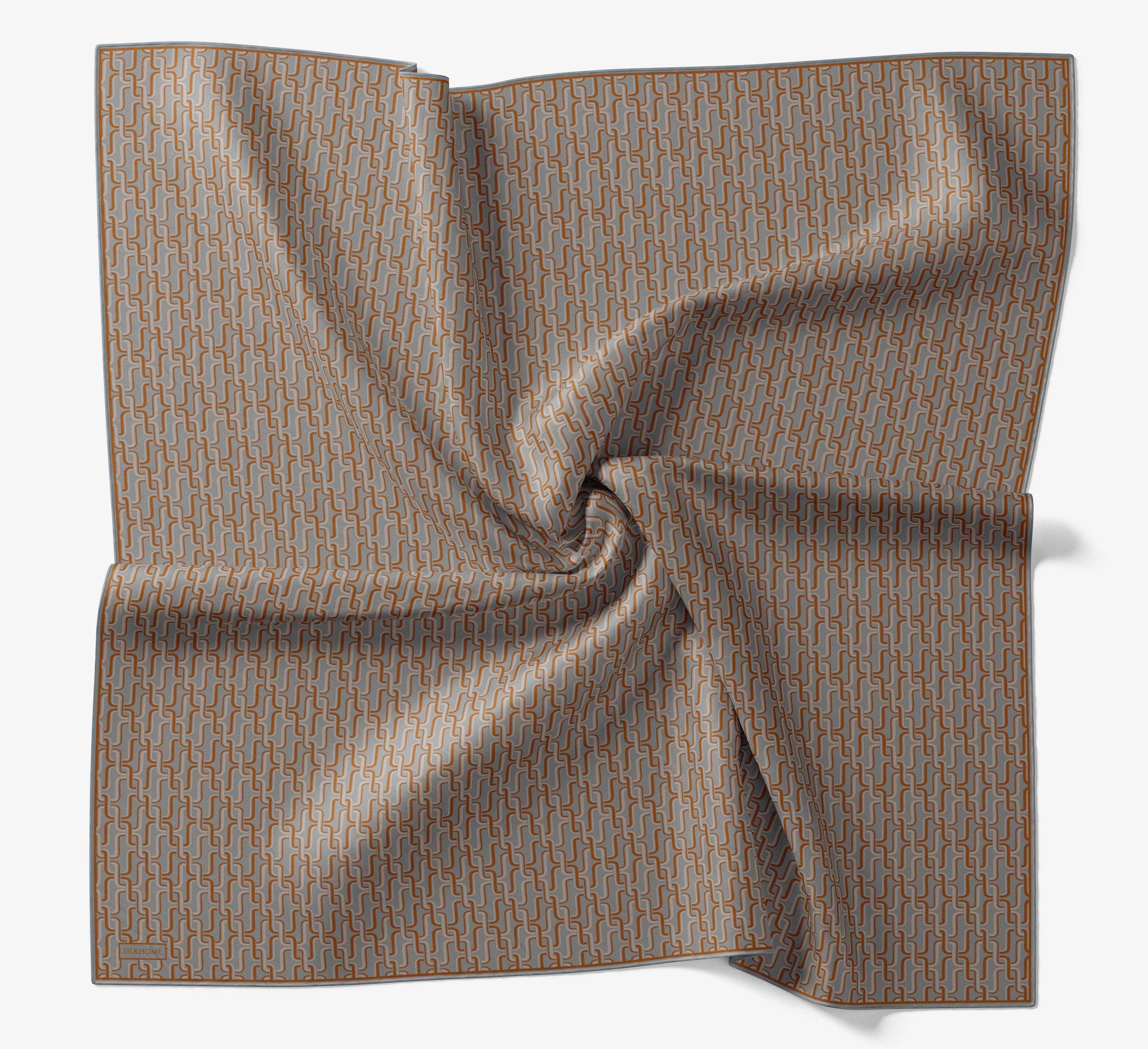 Soft Eşarp Zincir Desen Gri 90x90