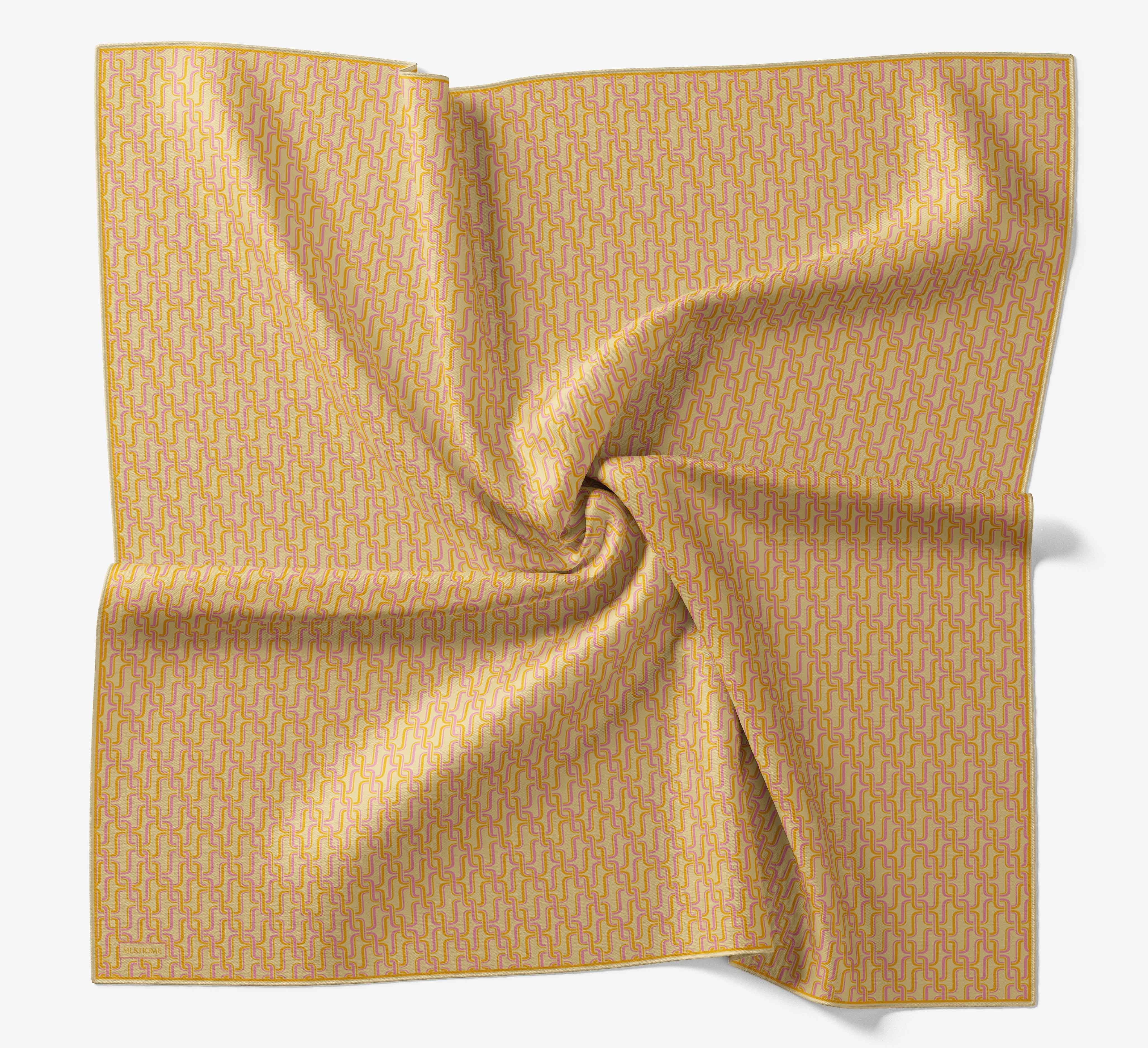 Soft Eşarp Zincir Desen Kavuniçi 90x90
