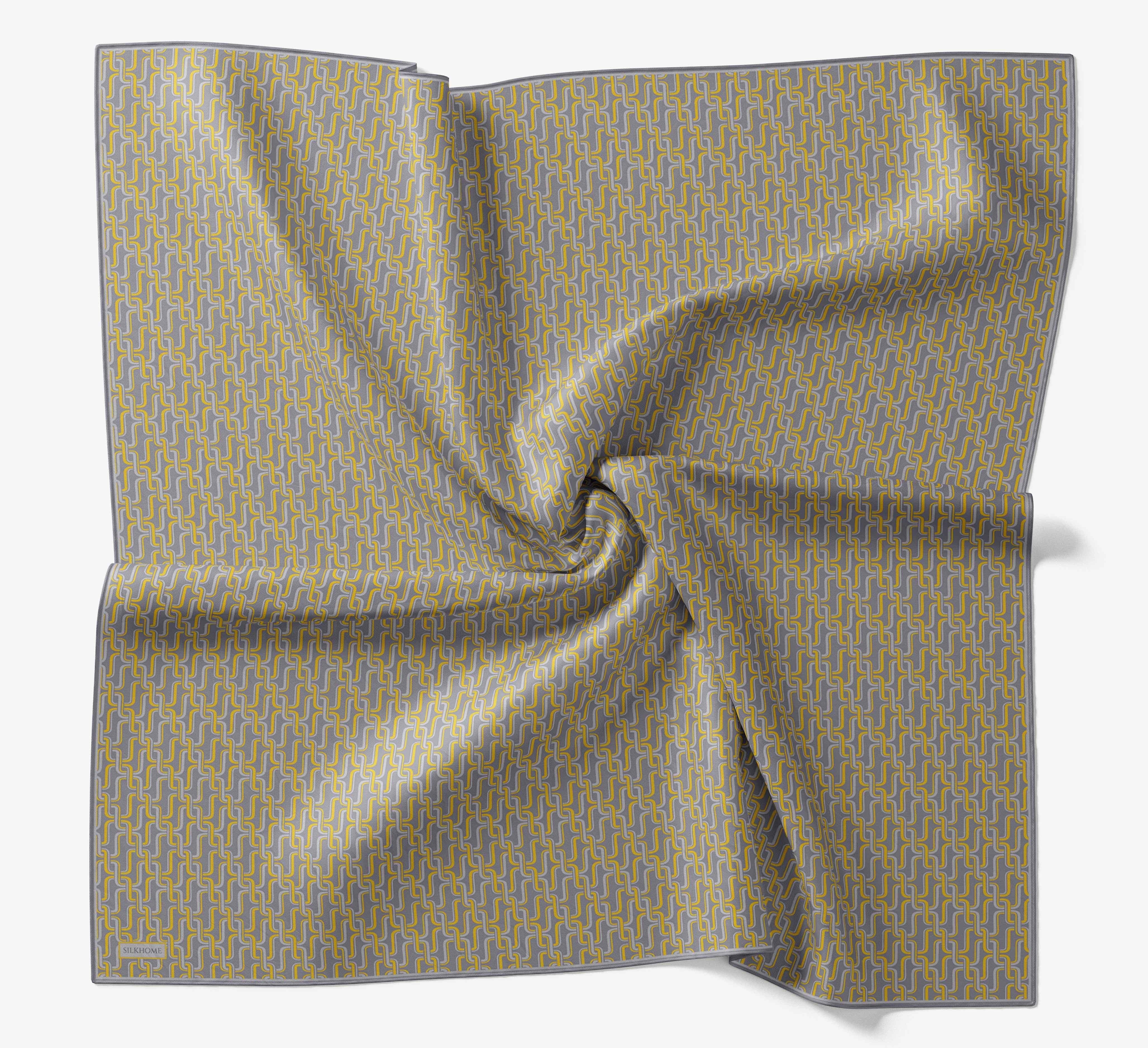 Soft Eşarp Zincir Desen Koyu Gri 90x90