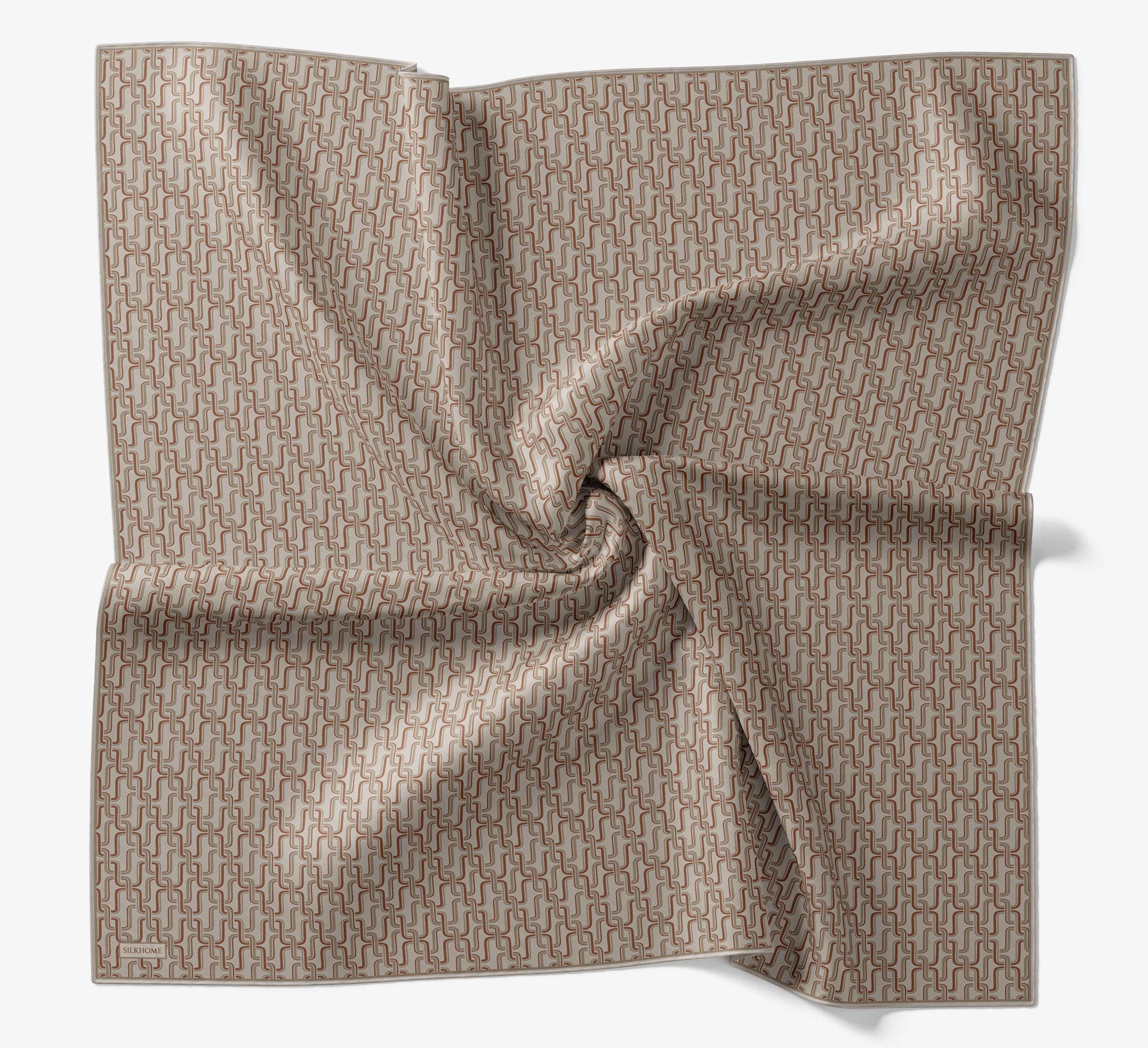 Soft Eşarp Zincir Desen Krem 90x90