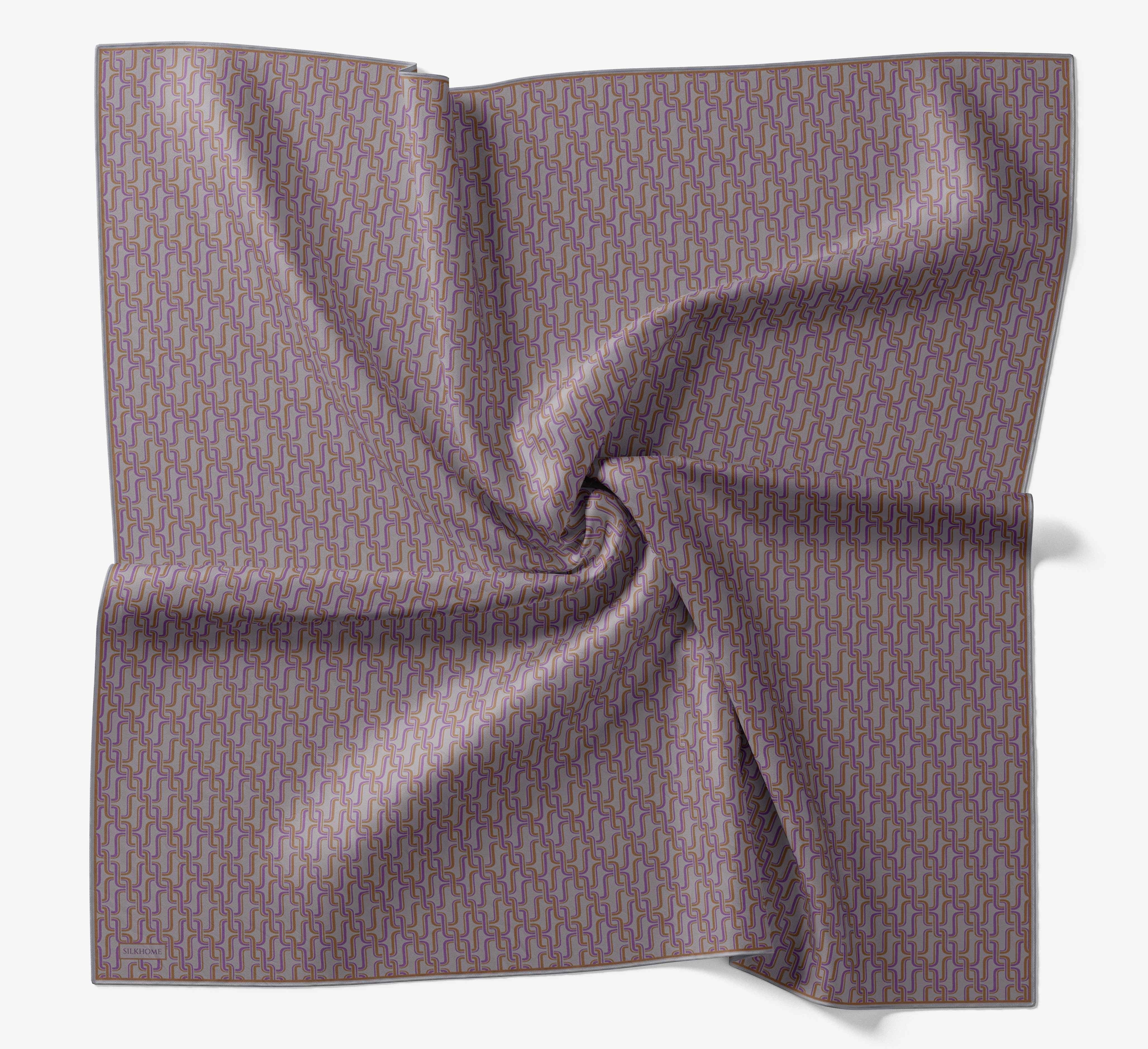 Soft Eşarp Zincir Desen Lila 90x90