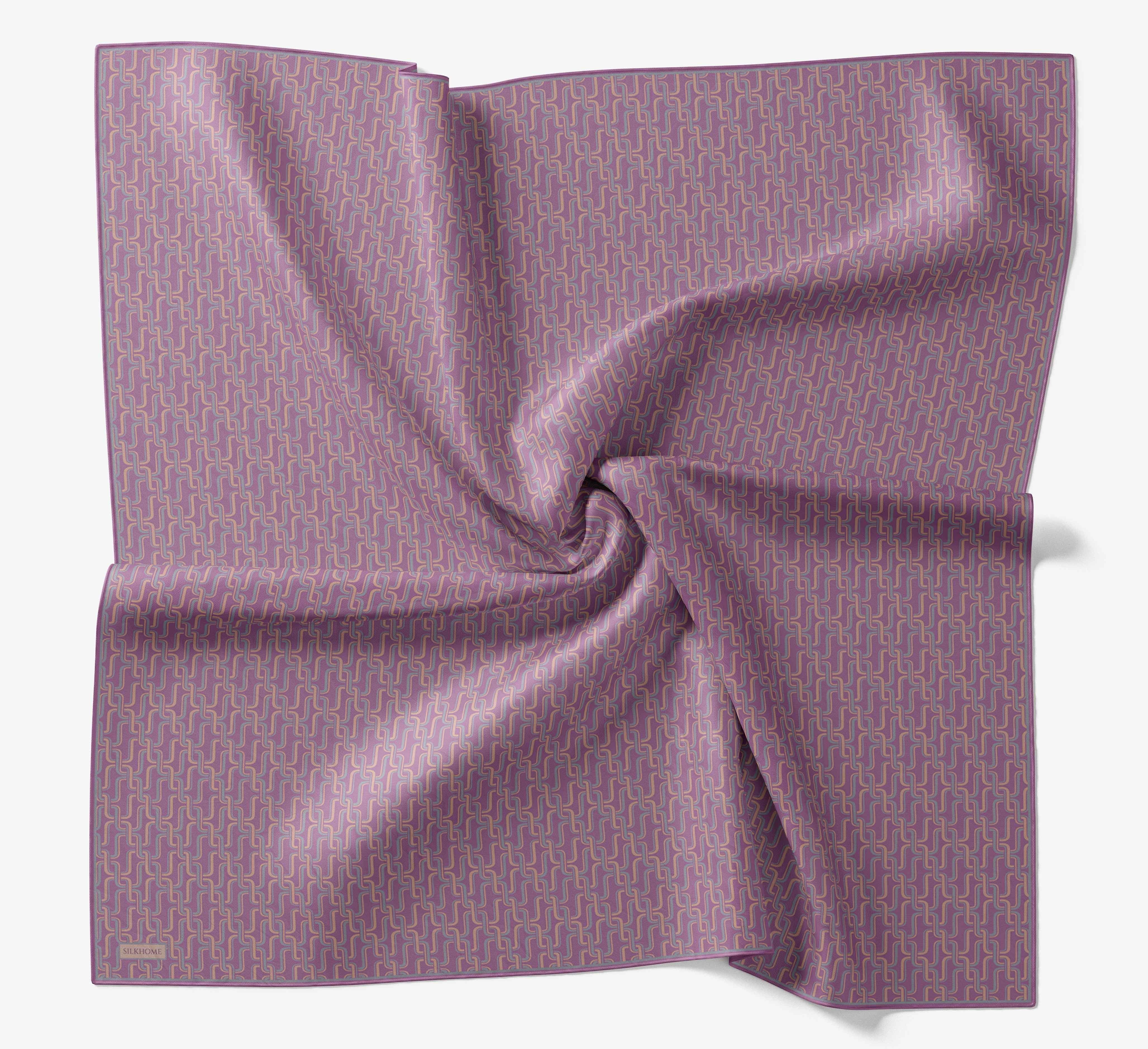 Soft Eşarp Zincir Desen Mor 90x90