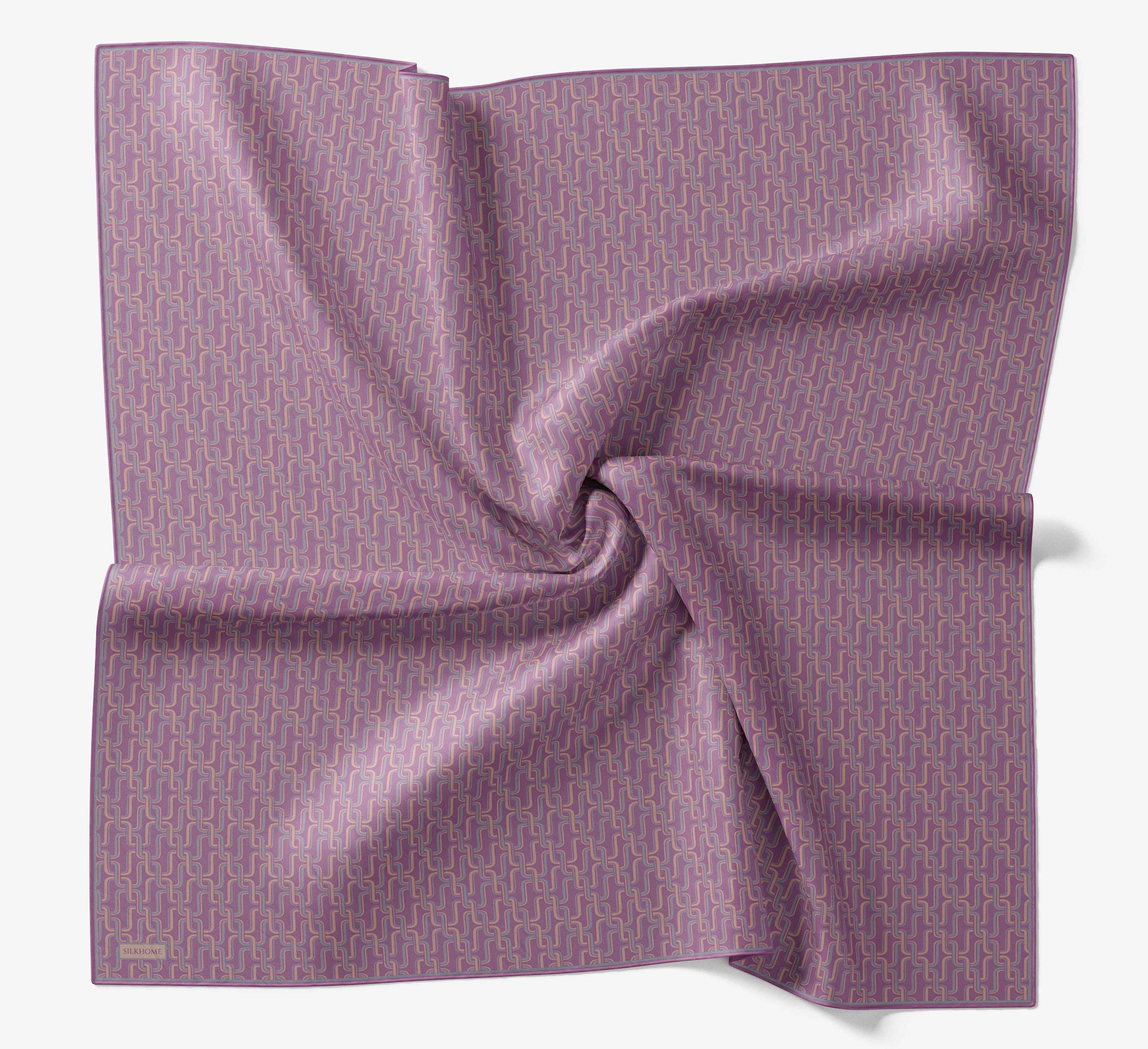 Soft Eşarp Zincir Desen Mor 90x90