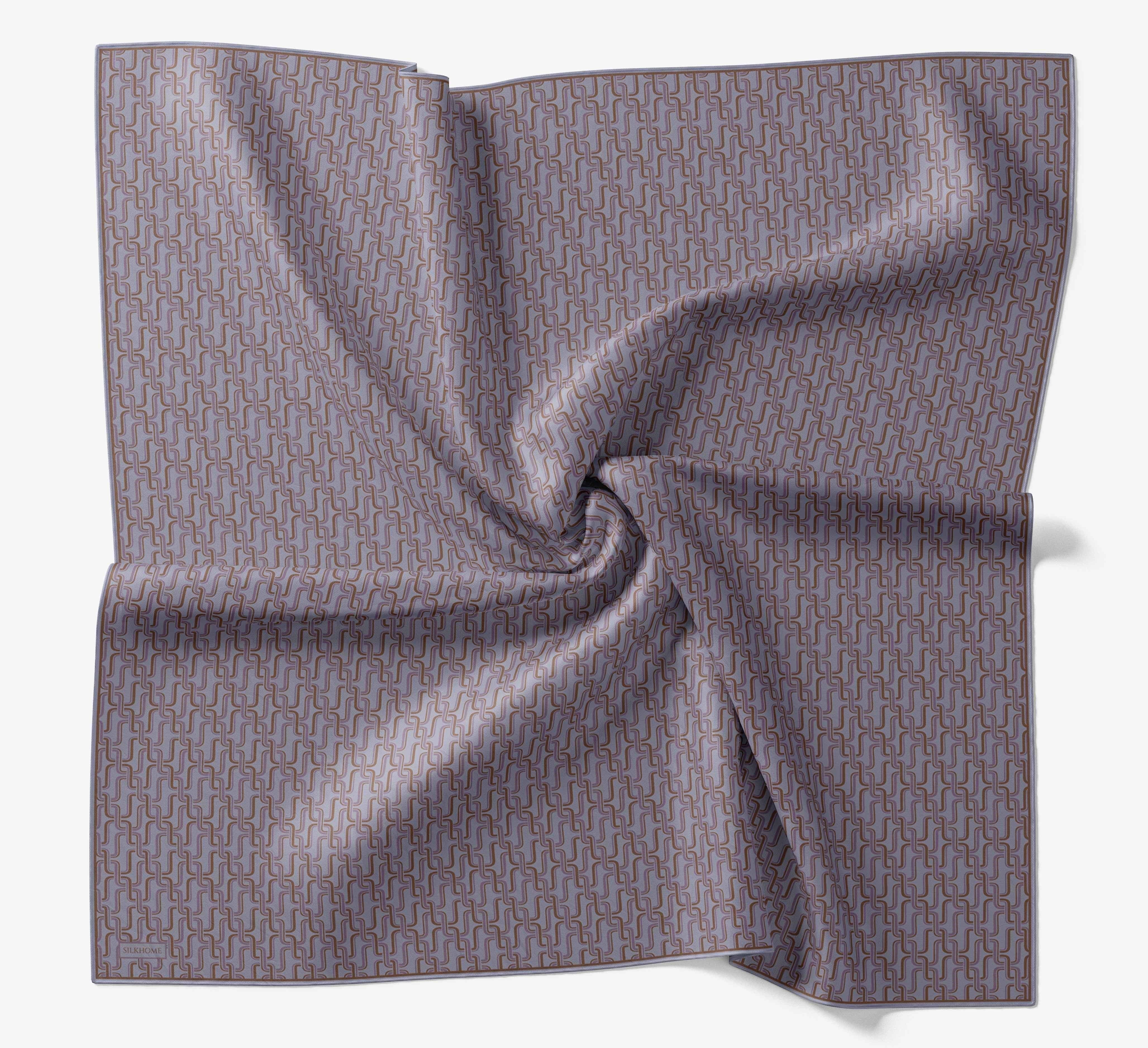 Soft Eşarp Zincir Desen Mor 90x90