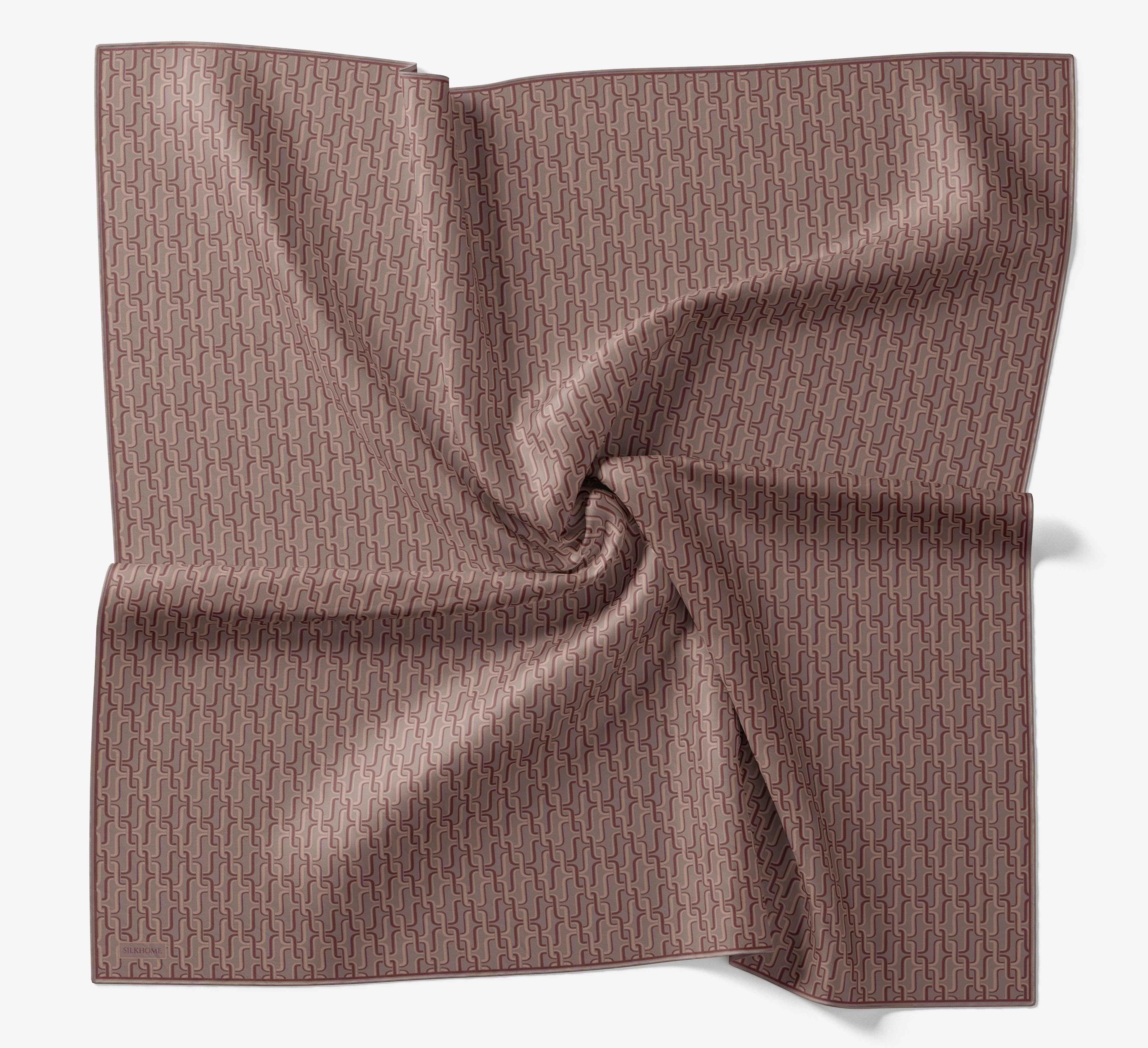 Soft Eşarp Zincir Desen Pudra Vizon 90x90