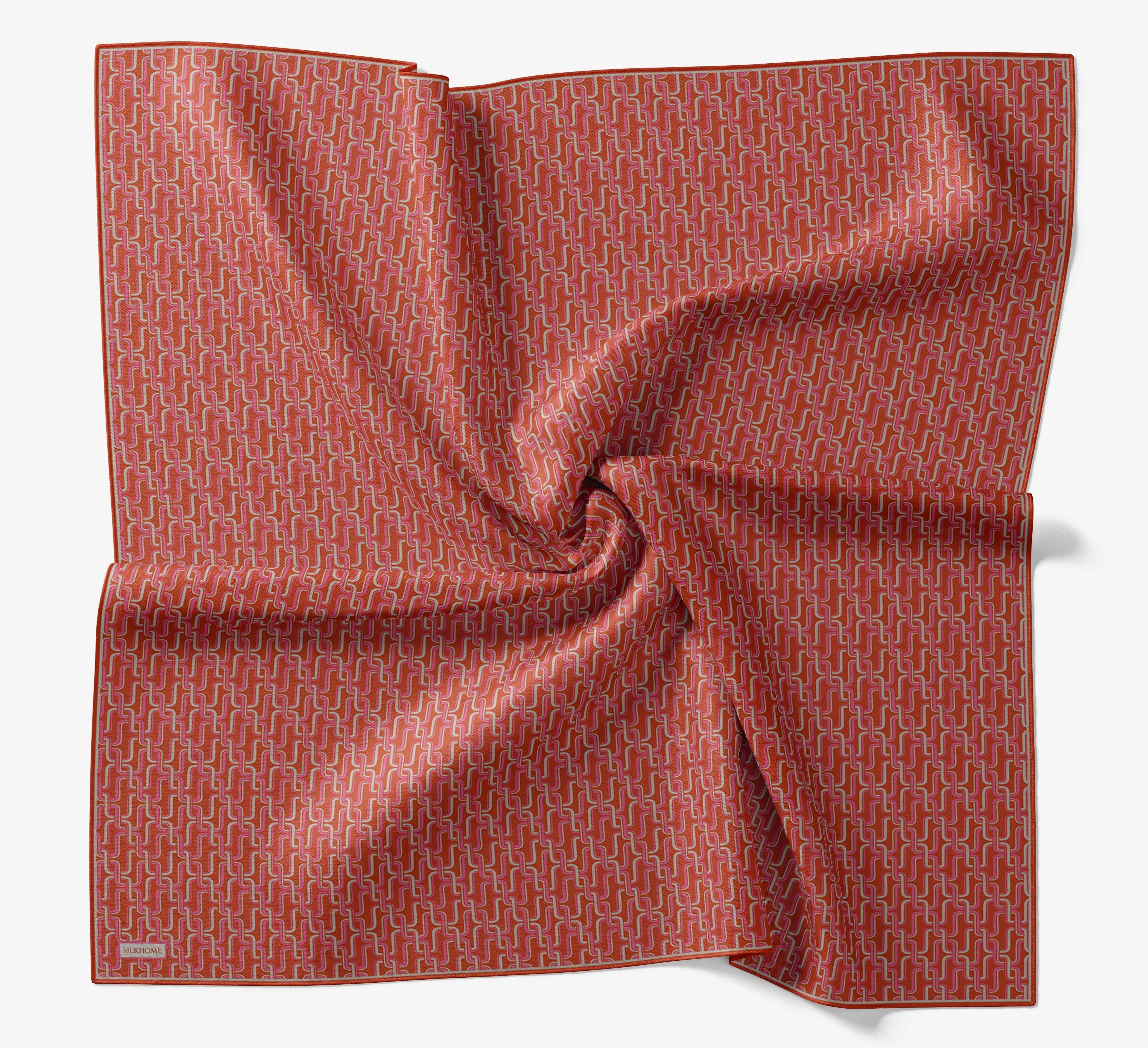 Soft Eşarp Zincir Desen Turuncu 90x90