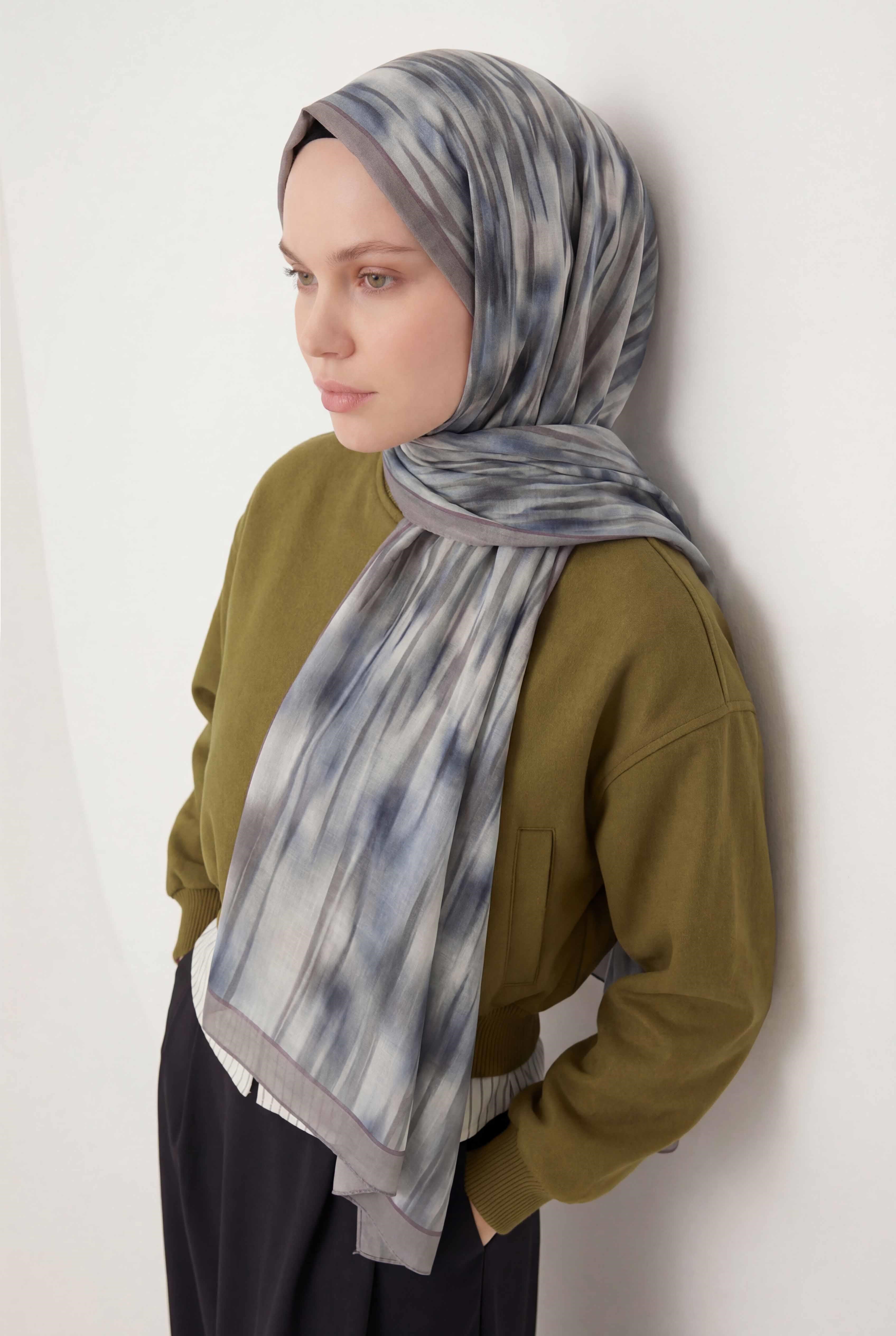 Su Yolu Desen Bebe Mavi 75X195 Soft Şal