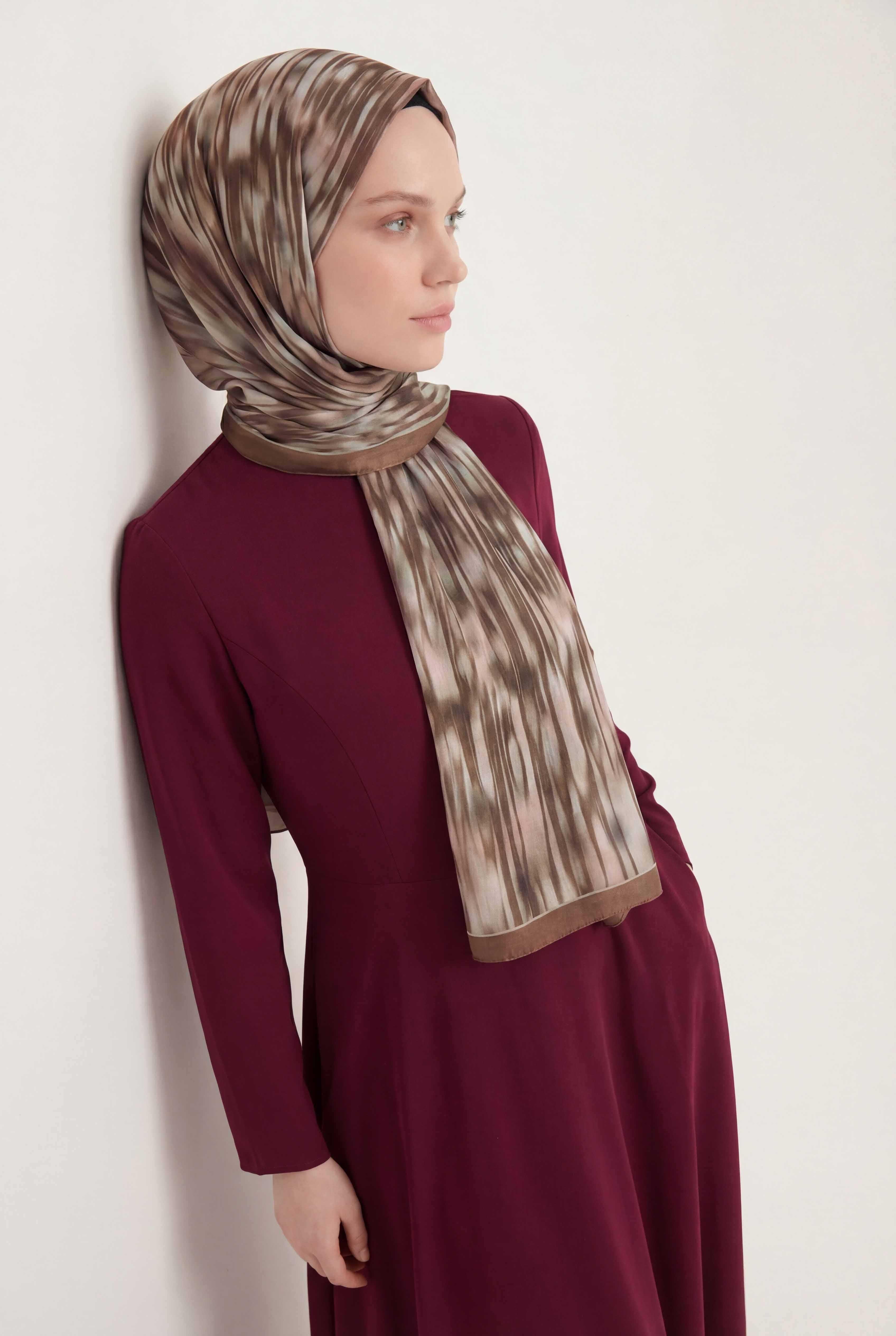 Su Yolu Desen Sütlü Kahve 75X195 Soft Şal