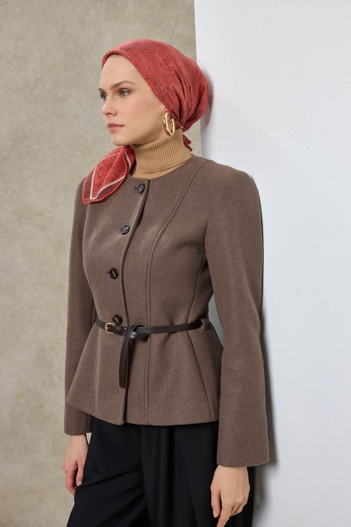 Tencel Monare Eşarp Etnik Desen Bordo 90X90