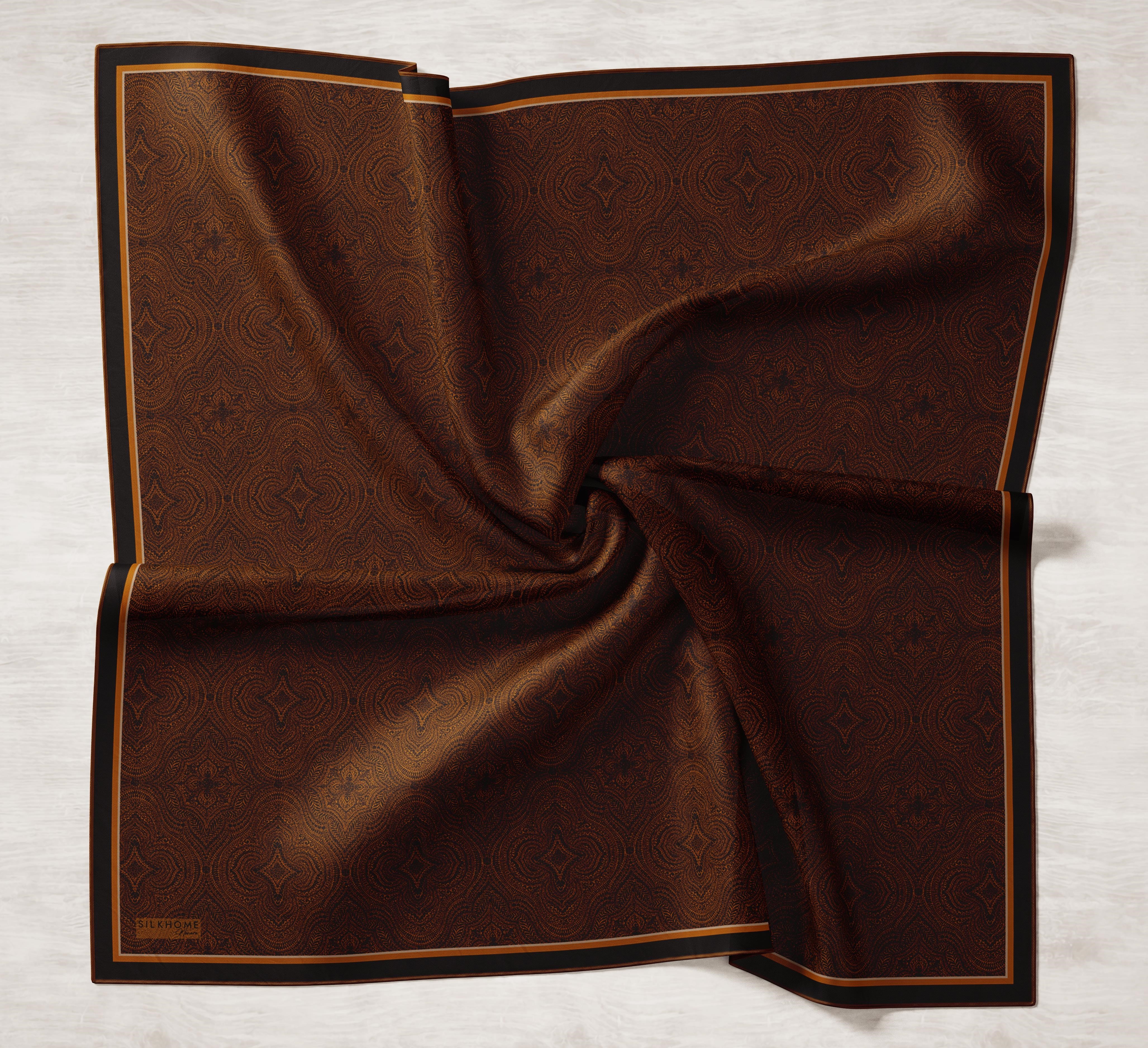 Tencel Monare Eşarp Etnik Desen Lacivert 90X90
