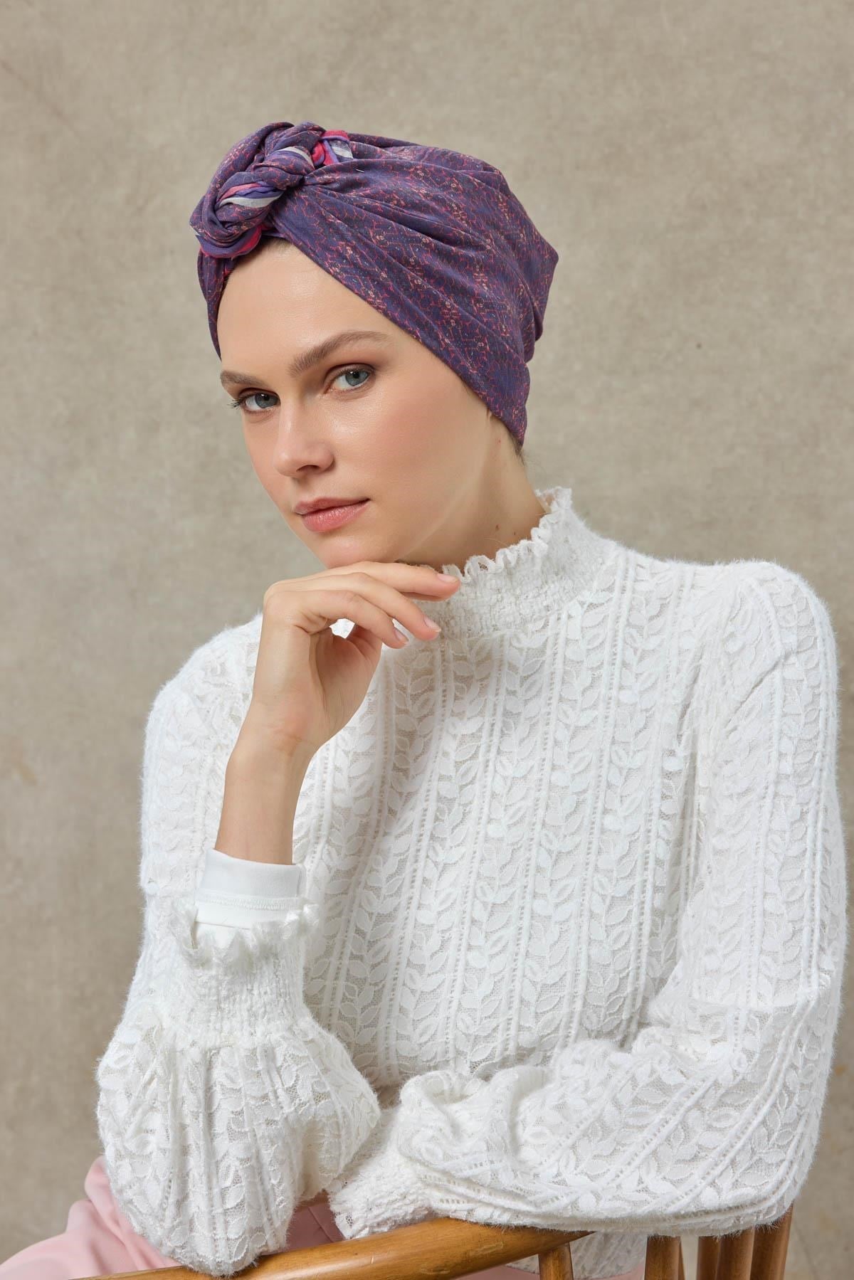 Tencel Monare Eşarp Geometrik Motif Desen Funda 90X90