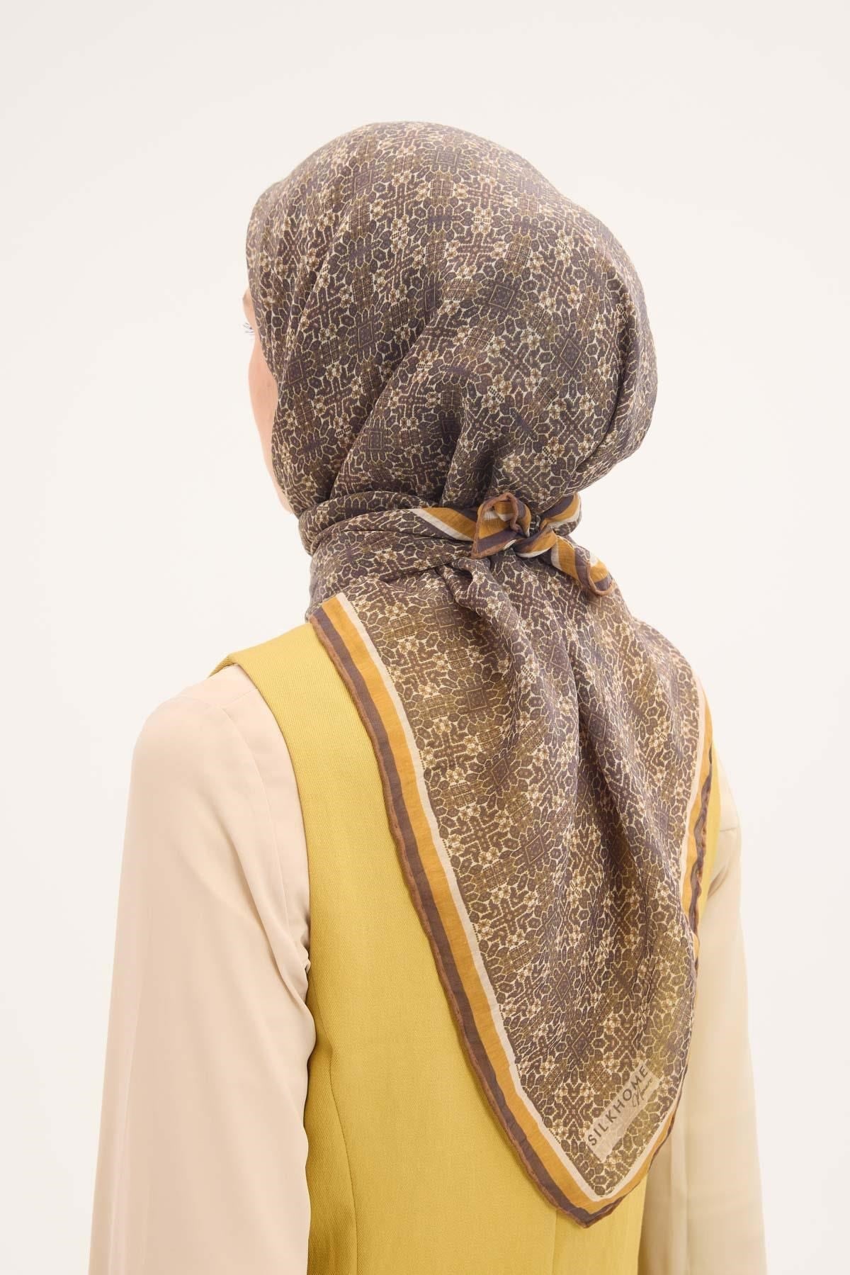 Tencel Monare Eşarp Geometrik Motif Desen 90X90