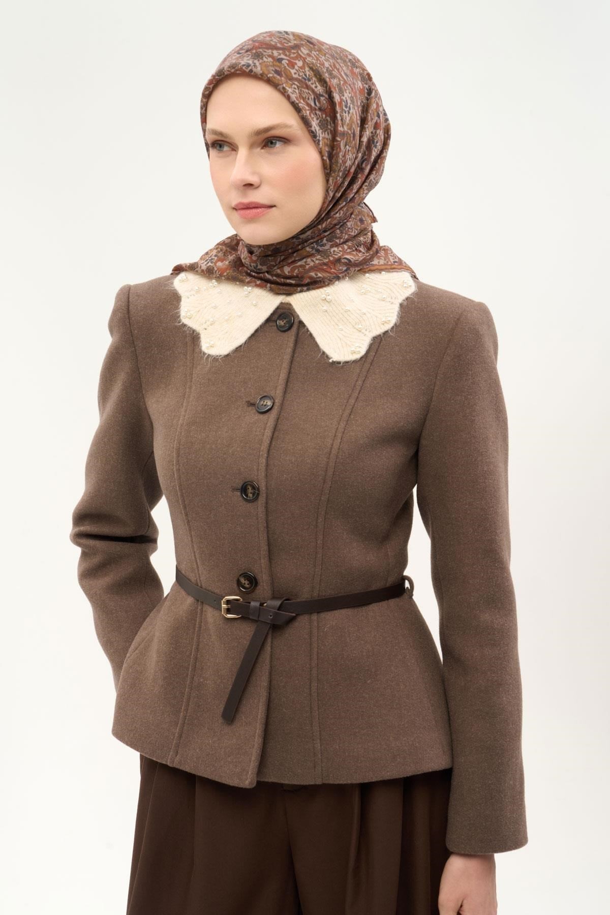 Tencel Monare Eşarp Papatya Desen Taş 90X90