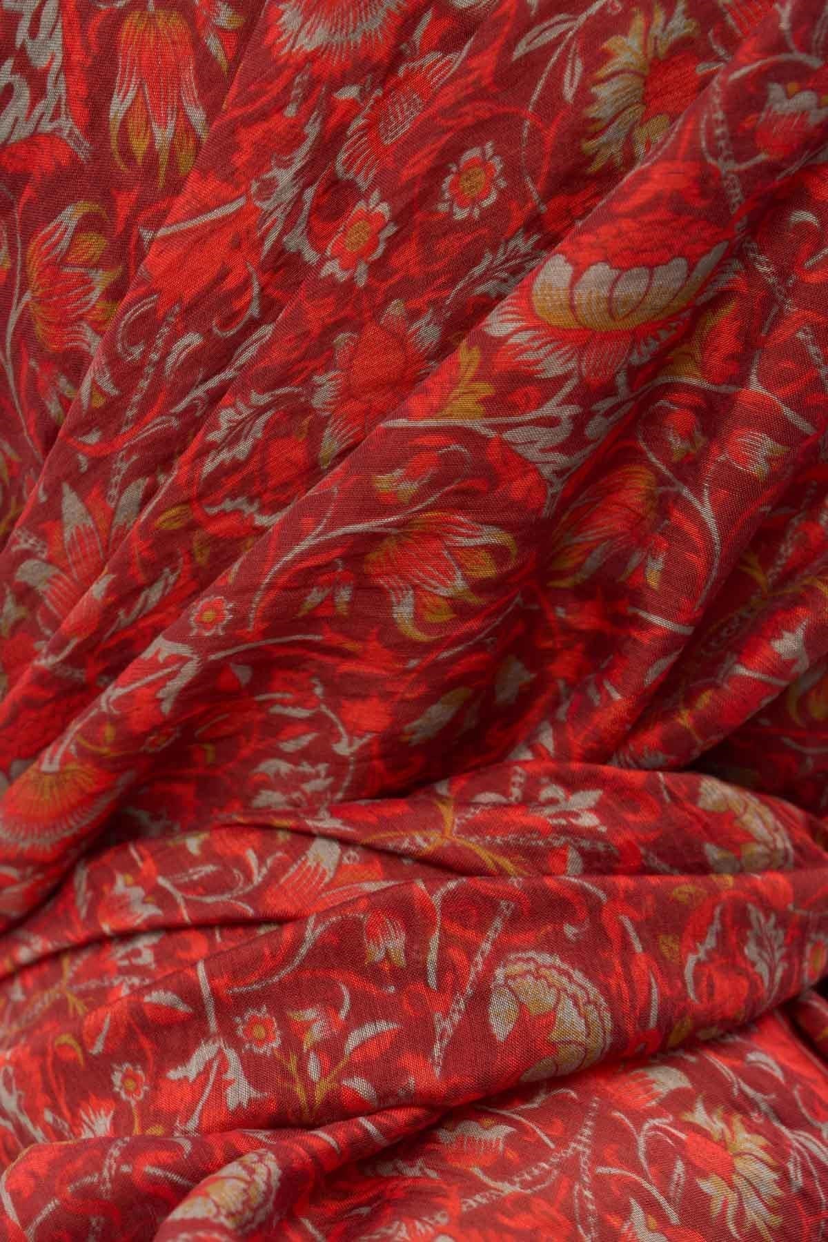 Tencel Monare Eşarp Saray Baharı Desen Bordo 90X90