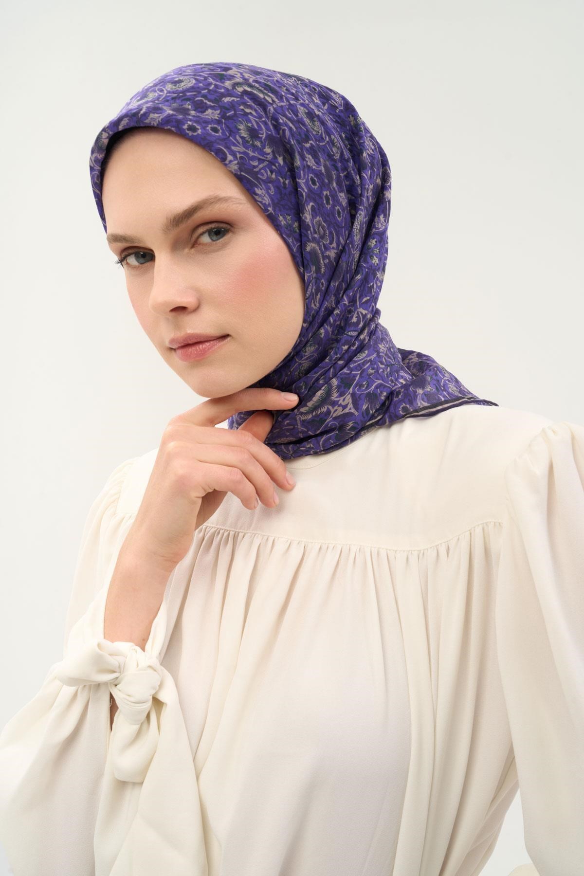 Tencel Monare Eşarp Saray Baharı Desen Funda 90X90