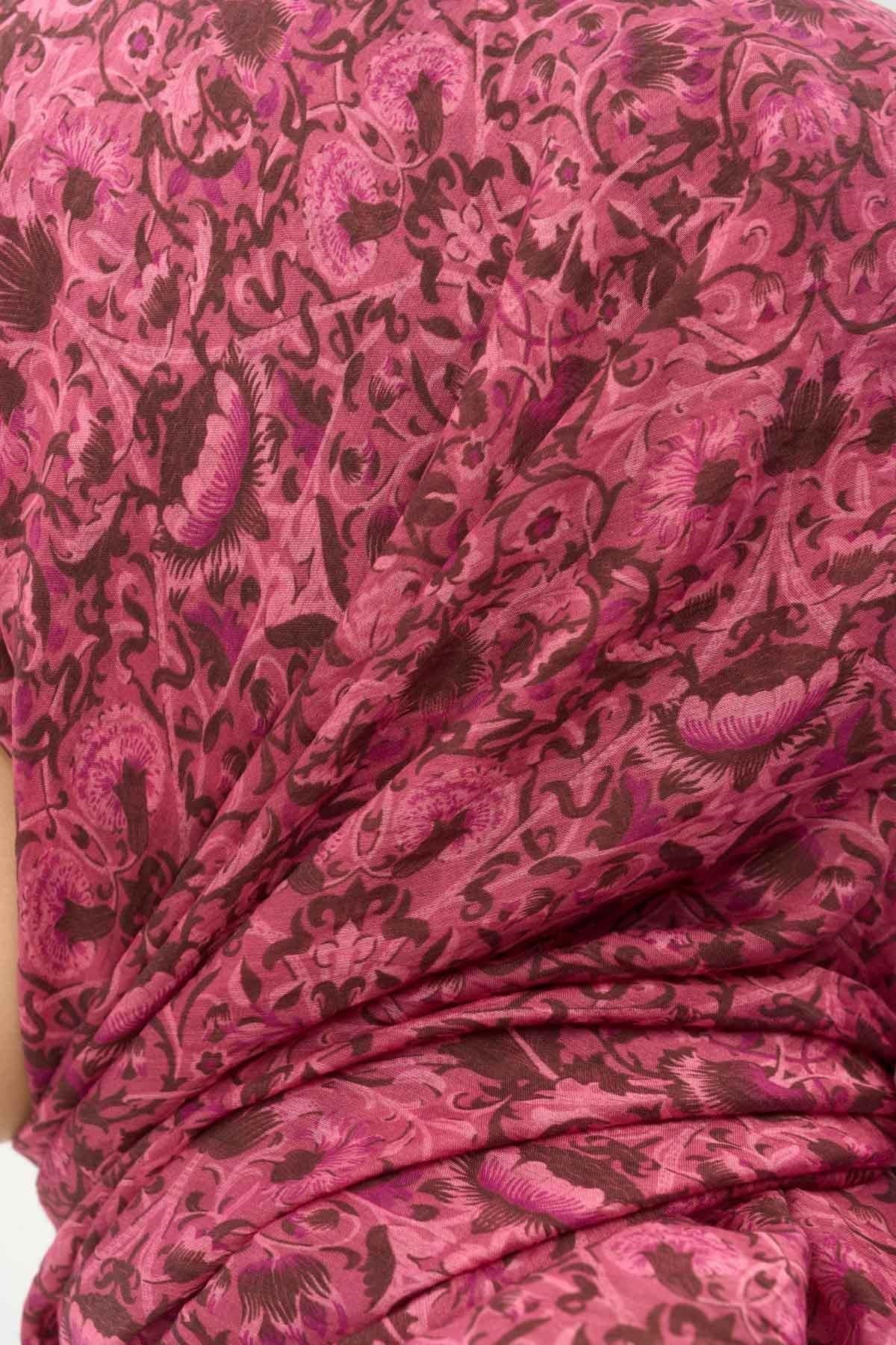 Tencel Monare Eşarp Saray Baharı Desen Pembe 90X90