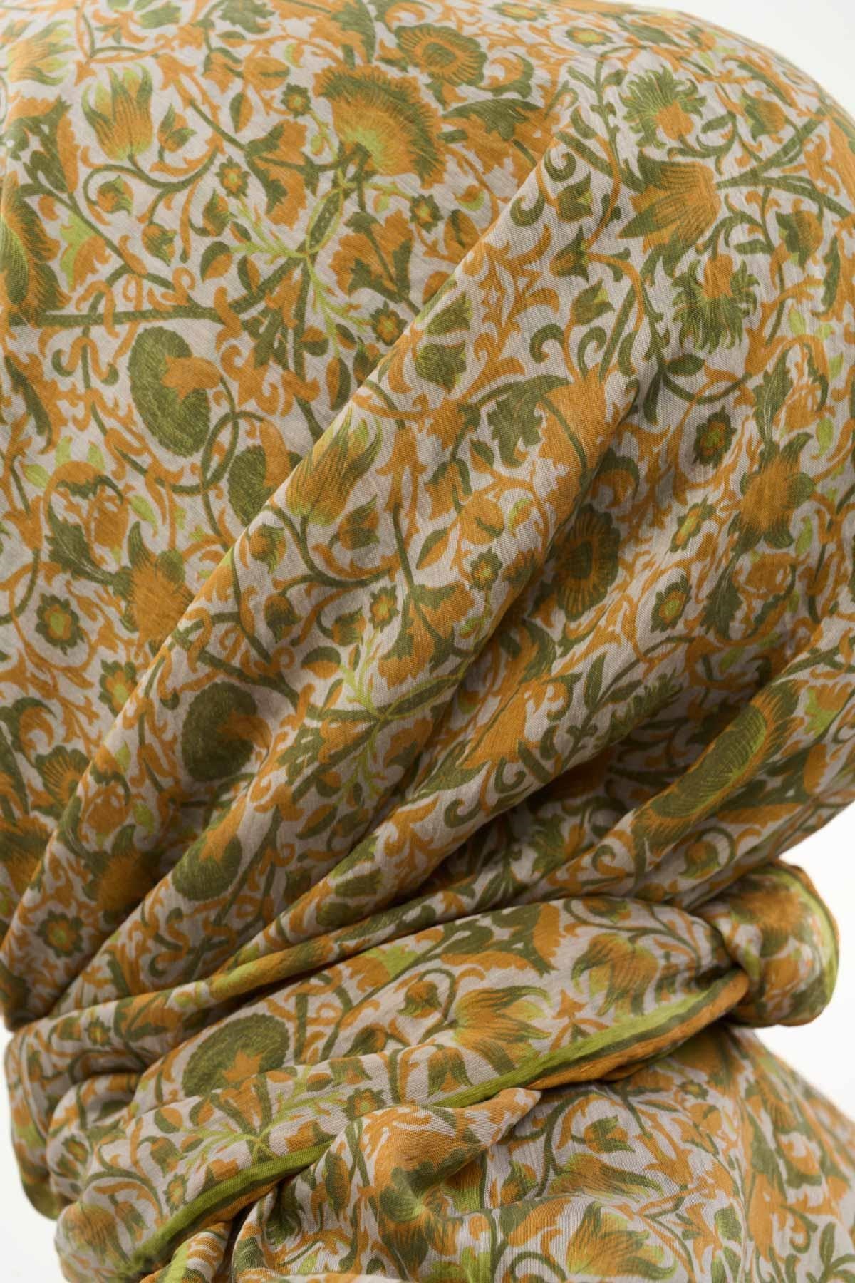 Tencel Monare Eşarp Saray Baharı Desen Taş 90X90