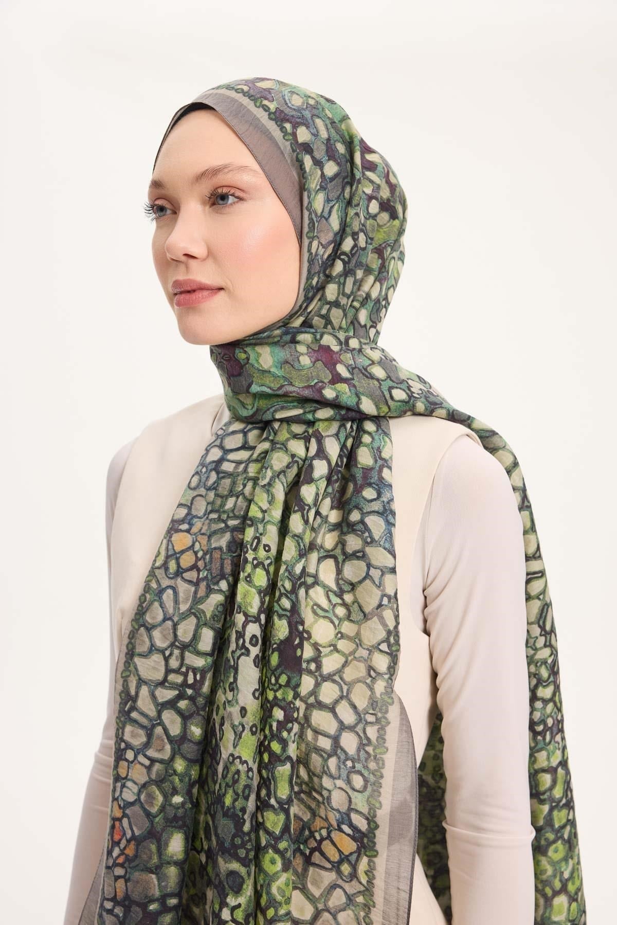 Tencel Monare Gri Taş Desen 75x195