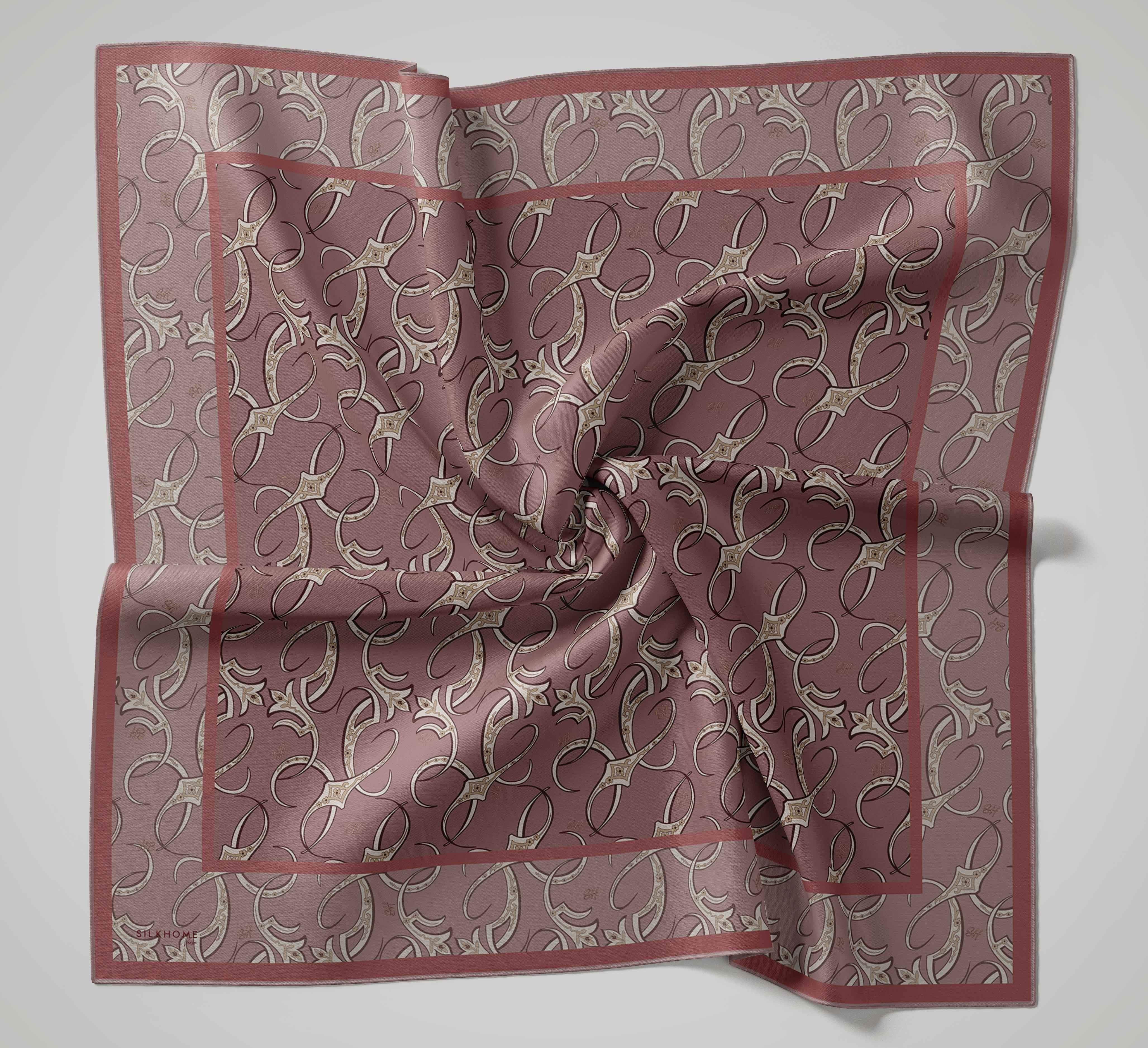 Twill İpek Eşarp Barok Somon 90x90