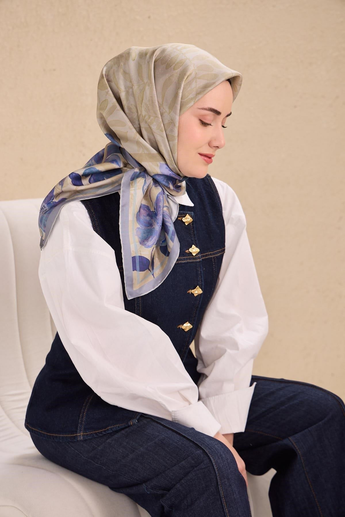 Twill İpek Eşarp Evreka Taş 90x90
