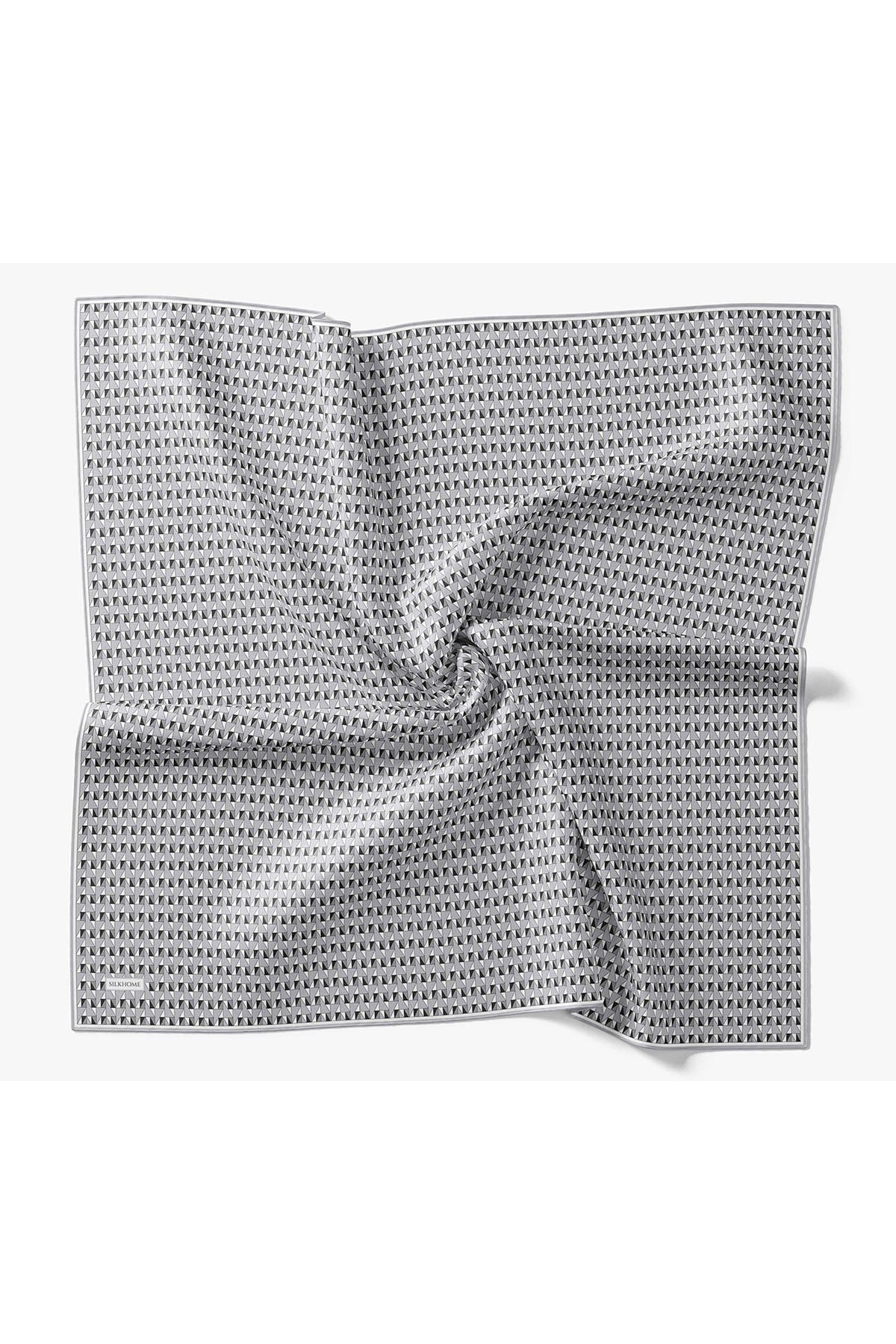 Twill İpek Eşarp Geometric Pattern Siyah