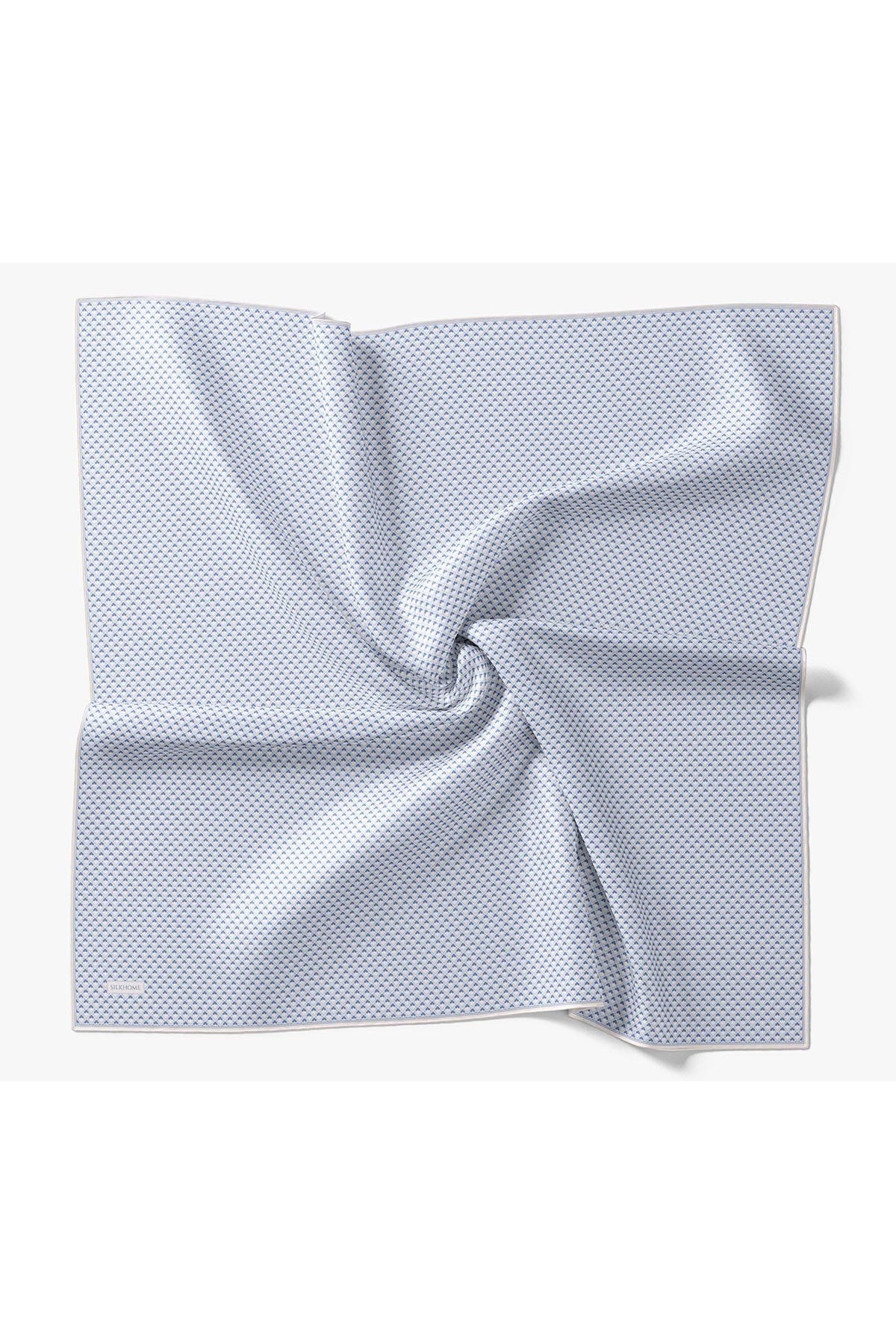 Twill İpek Eşarp Micro Kare Mavi