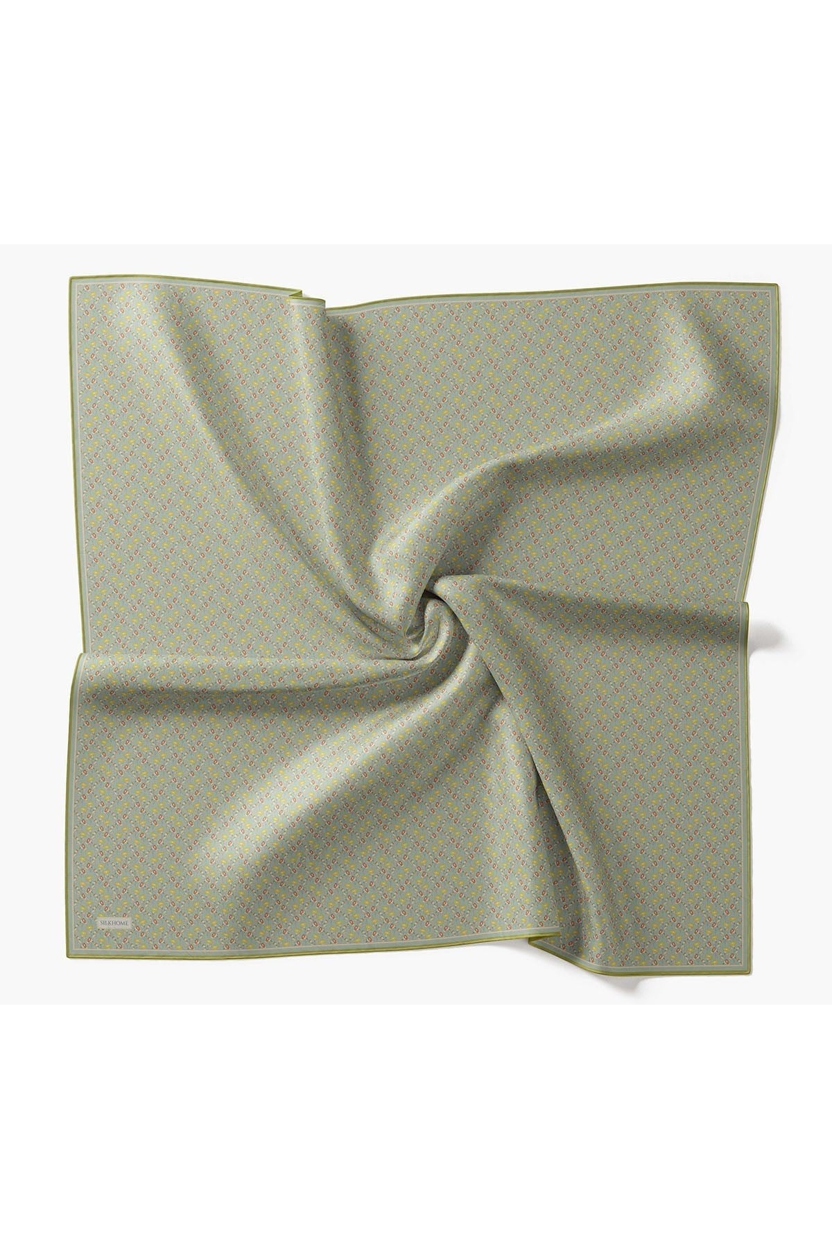 Twill İpek Eşarp Mini Bouquet Mint Yeşil
