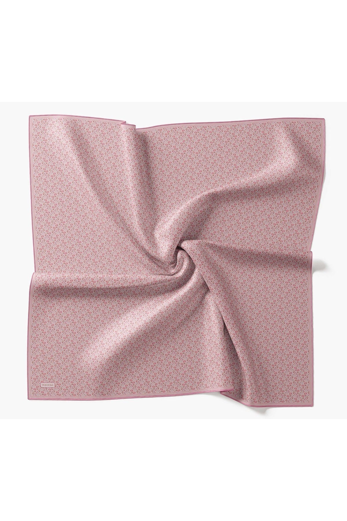 Twill İpek Eşarp Mini Bouquet Pembe