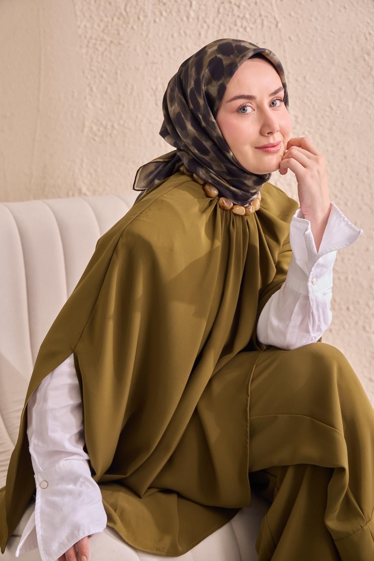 Twill İpek Eşarp Noiré Asker Yeşili 90x90