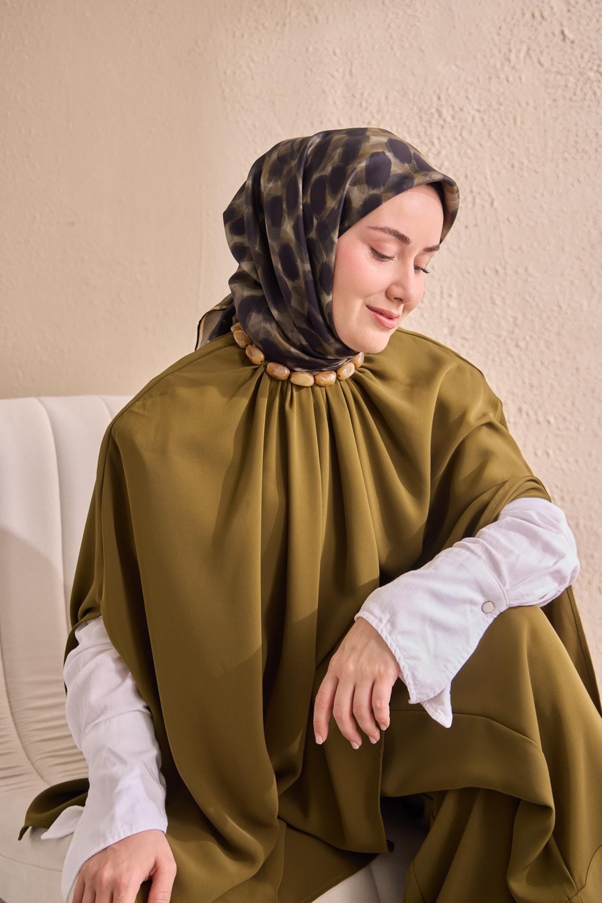 Twill İpek Eşarp Noiré Asker Yeşili 90x90