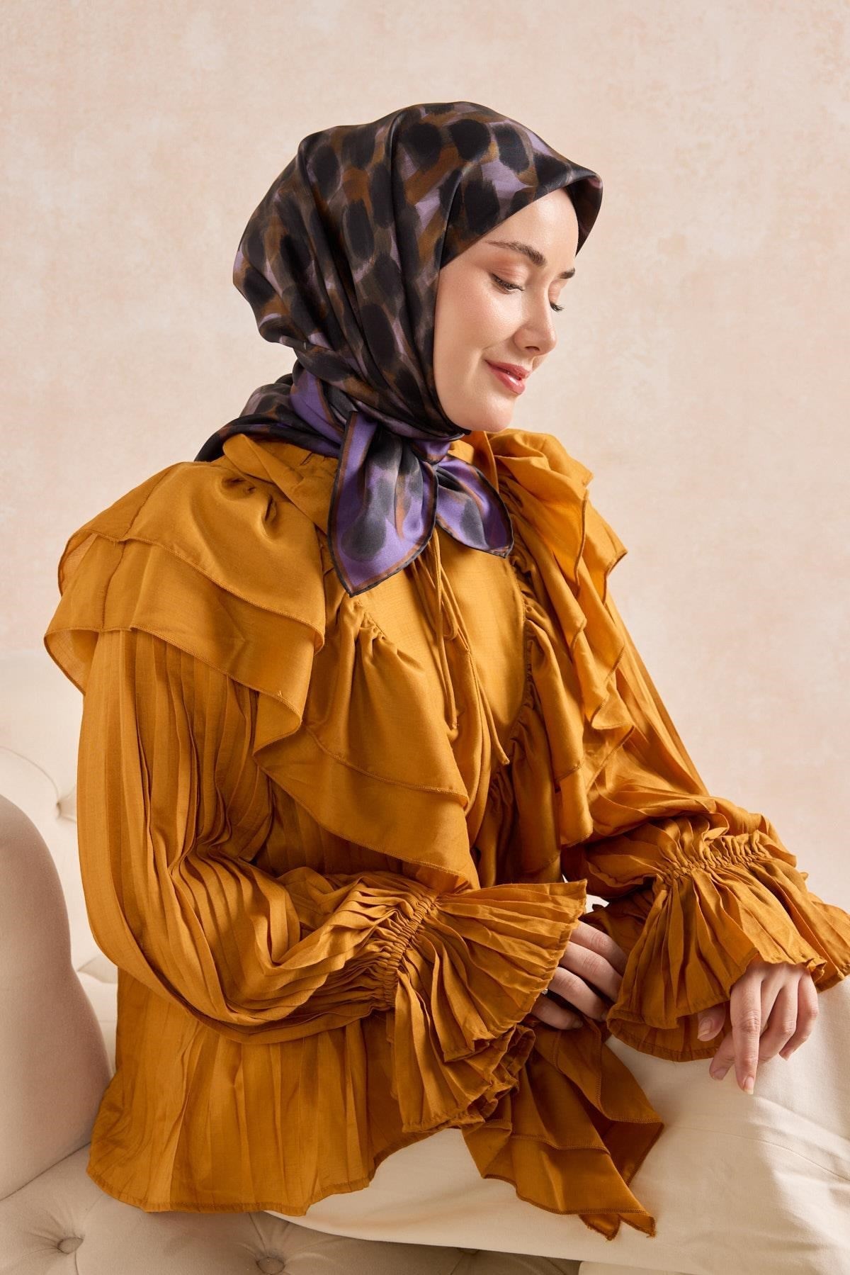 Twill İpek Eşarp Noiré Mor 90x90