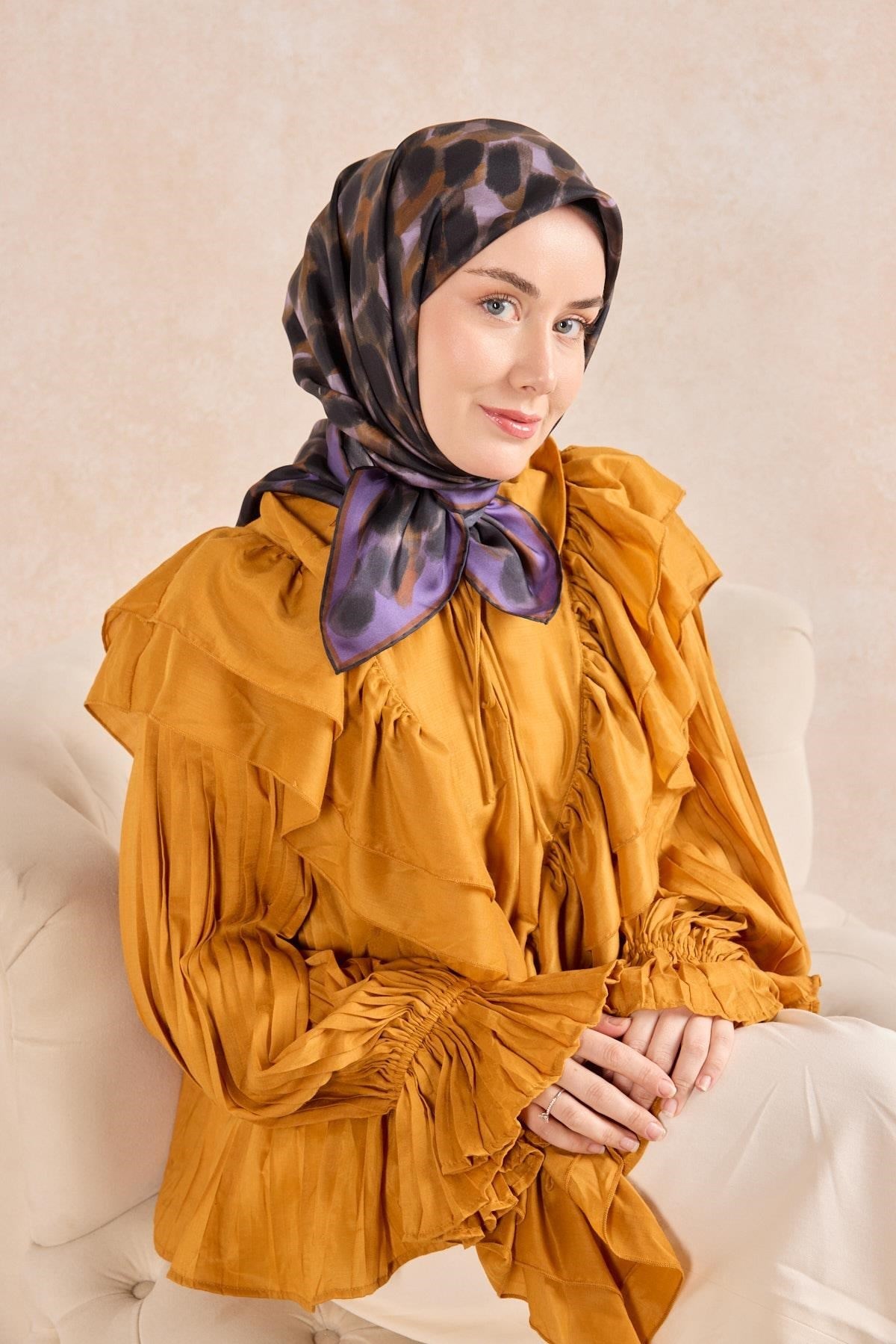 Twill İpek Eşarp Noiré Mor 90x90