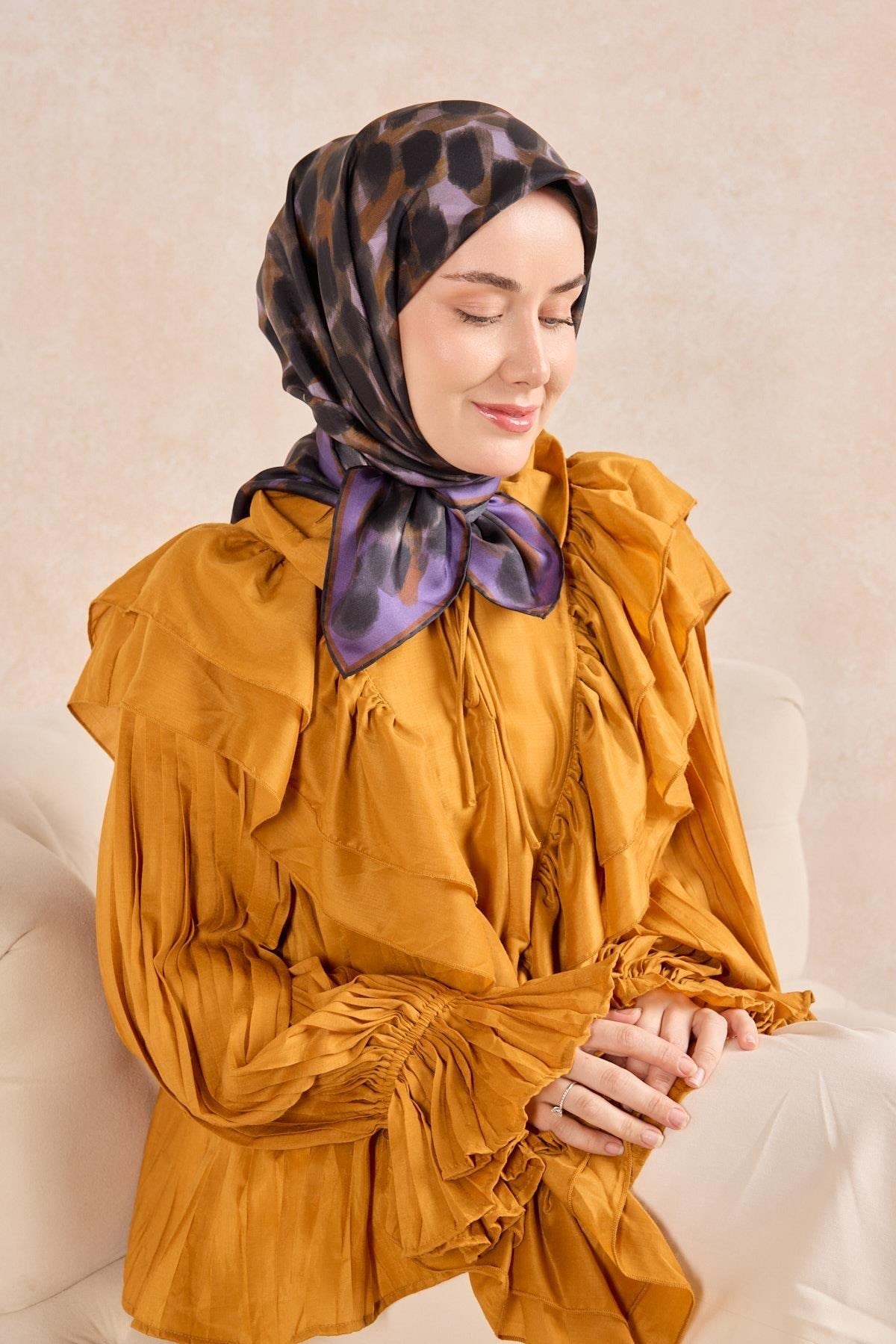 Twill İpek Eşarp Noiré Mor 90x90