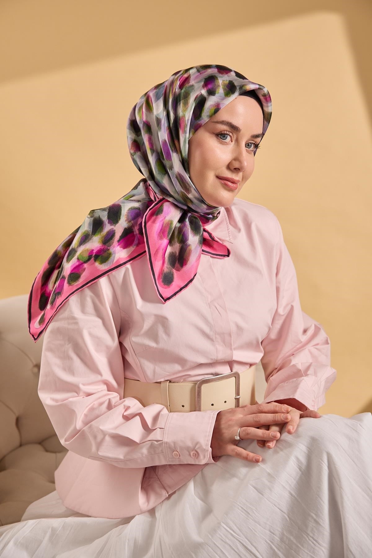 Twill İpek Eşarp Noiré Pembe 90x90