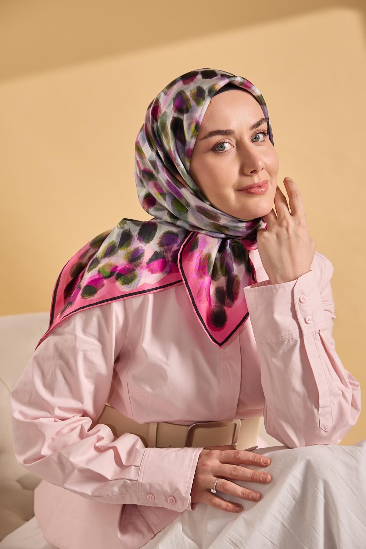 Twill İpek Eşarp Noiré Pembe 90x90